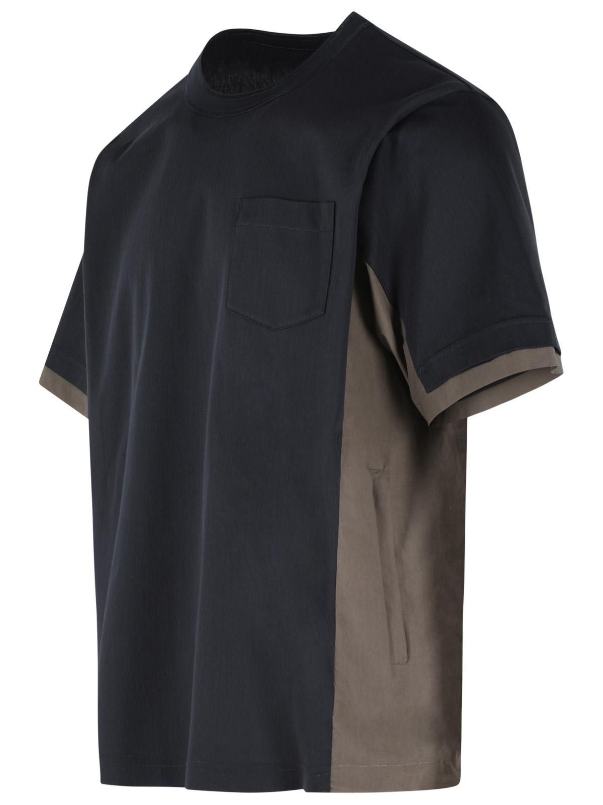 Sacai SACAI Navy Cotton T-Shirt Size US M / EU 48-50 / 2 - 2 Thumbnail