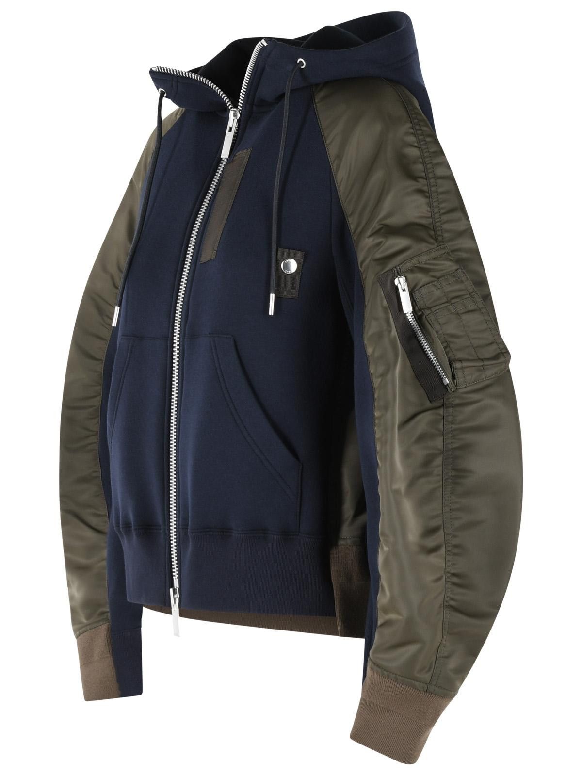 Sacai SACAI Hoodie In Navy Cotton And Khaki Blend Size M / US 6-8 / IT 42-44 - 2 Thumbnail