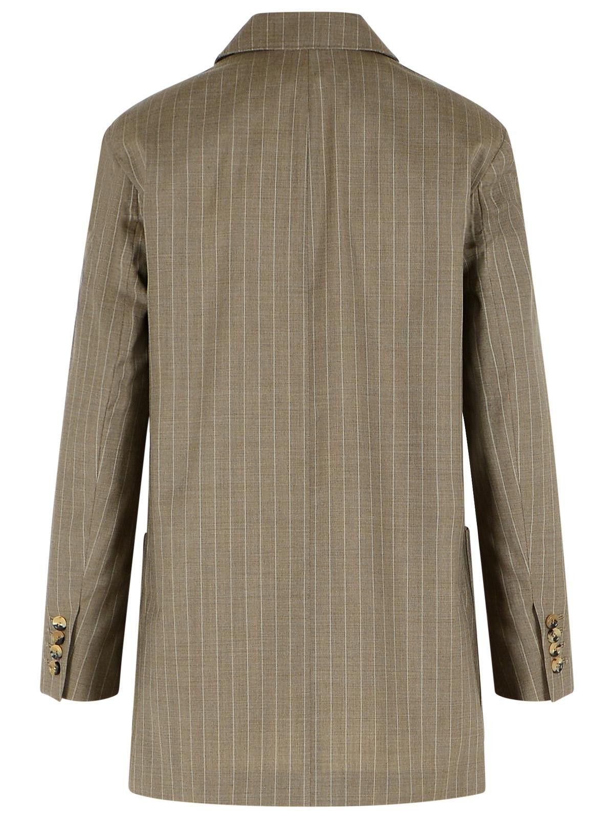 Max Mara MAX MARA Oversize Blazer In Hazelnut Pinstriped Wool Tela Size XS / US 0-2 / IT 36-38 - 3 Thumbnail