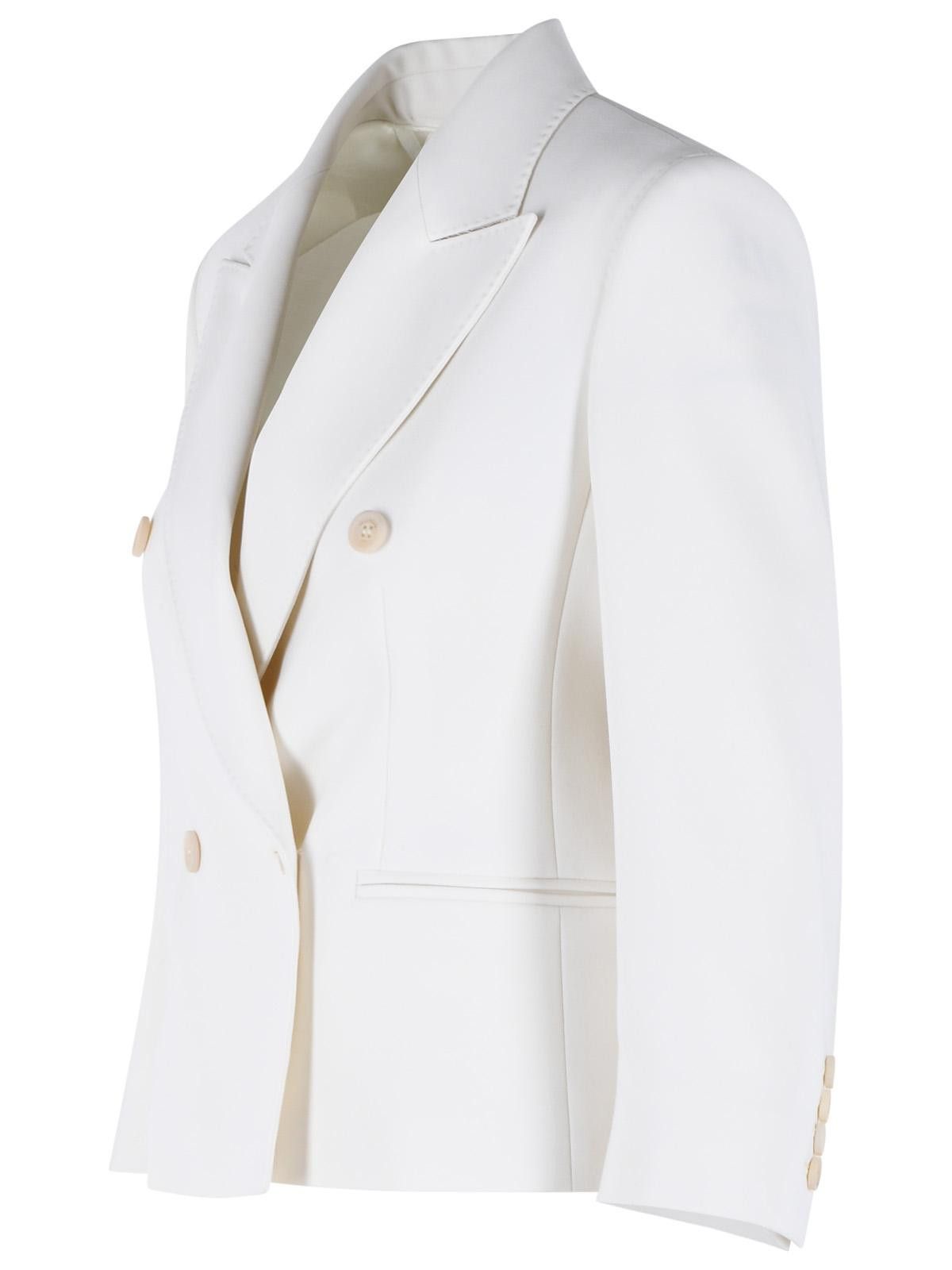 Max Mara MAX MARA 'Dorico' Cropped Blazer In Ivory White Wool Tela Size XS / US 0-2 / IT 36-38 - 2 Thumbnail