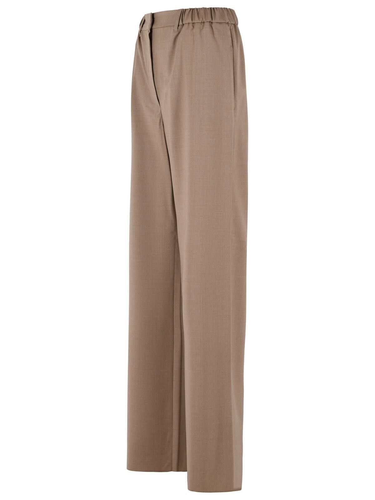 Max Mara MAX MARA 'Salpa' Trousers In Tela Stretch Wool In Hazelnut Color Size 27" / US 4 / IT 40 - 2 Thumbnail