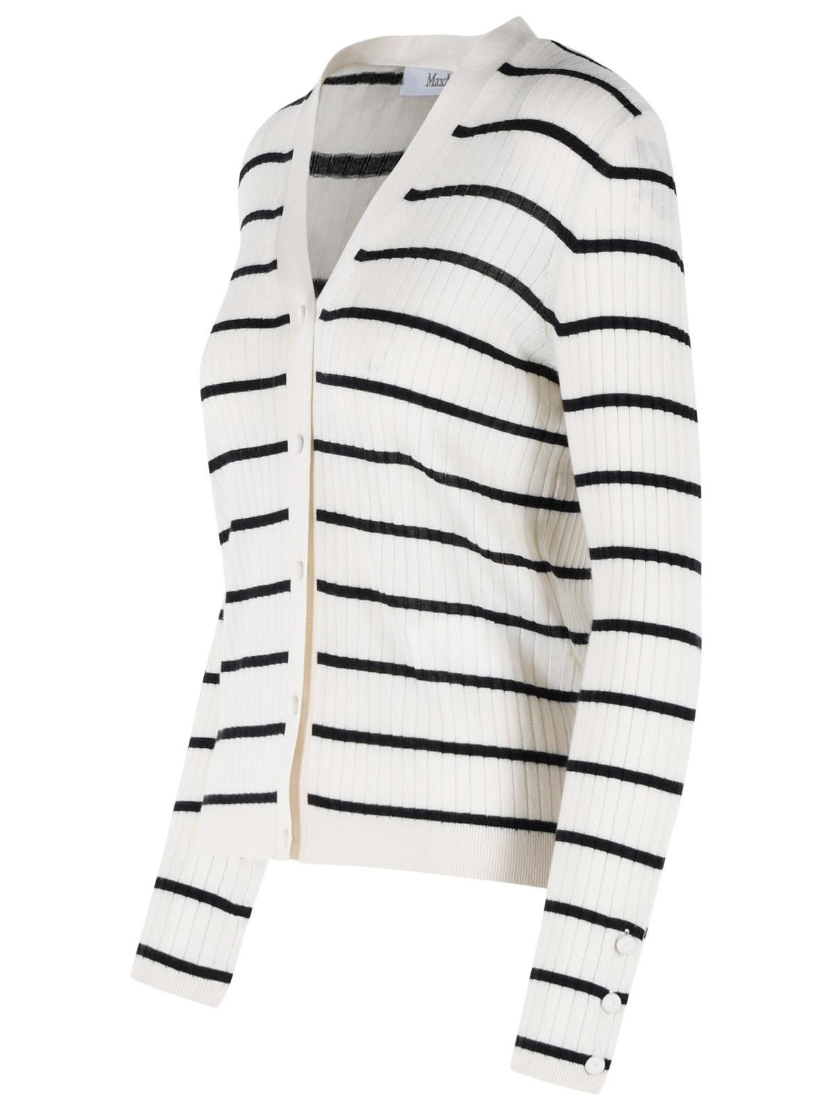 Max Mara MAX MARA 'Pedale' Cashmere And Cream Silk Cardigan Size L / US 10 / IT 46 - 2 Thumbnail