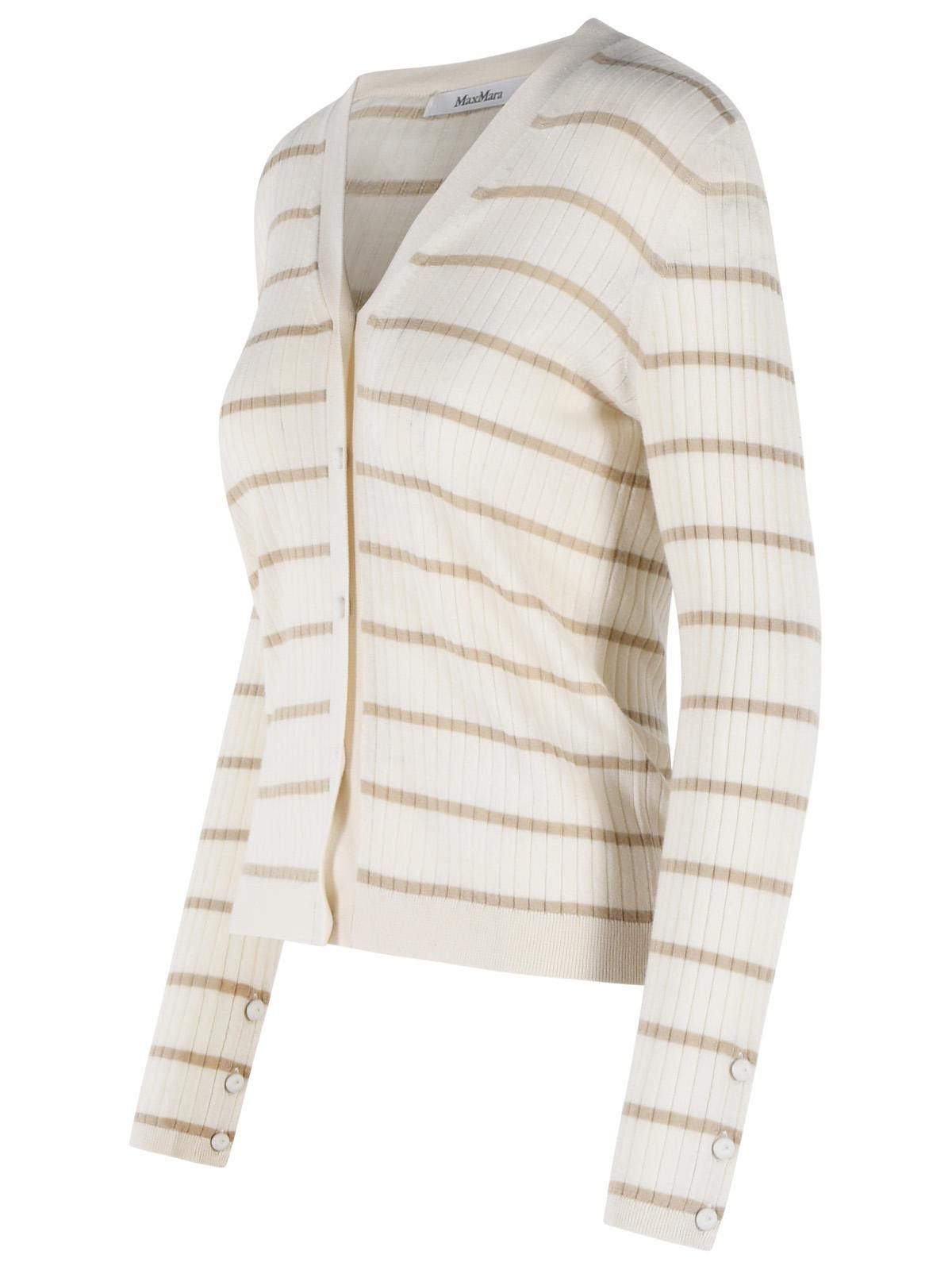 Max Mara MAX MARA 'Pedale' Ivory Cashmere And Silk Cardigan Size M / US 6-8 / IT 42-44 - 2 Thumbnail