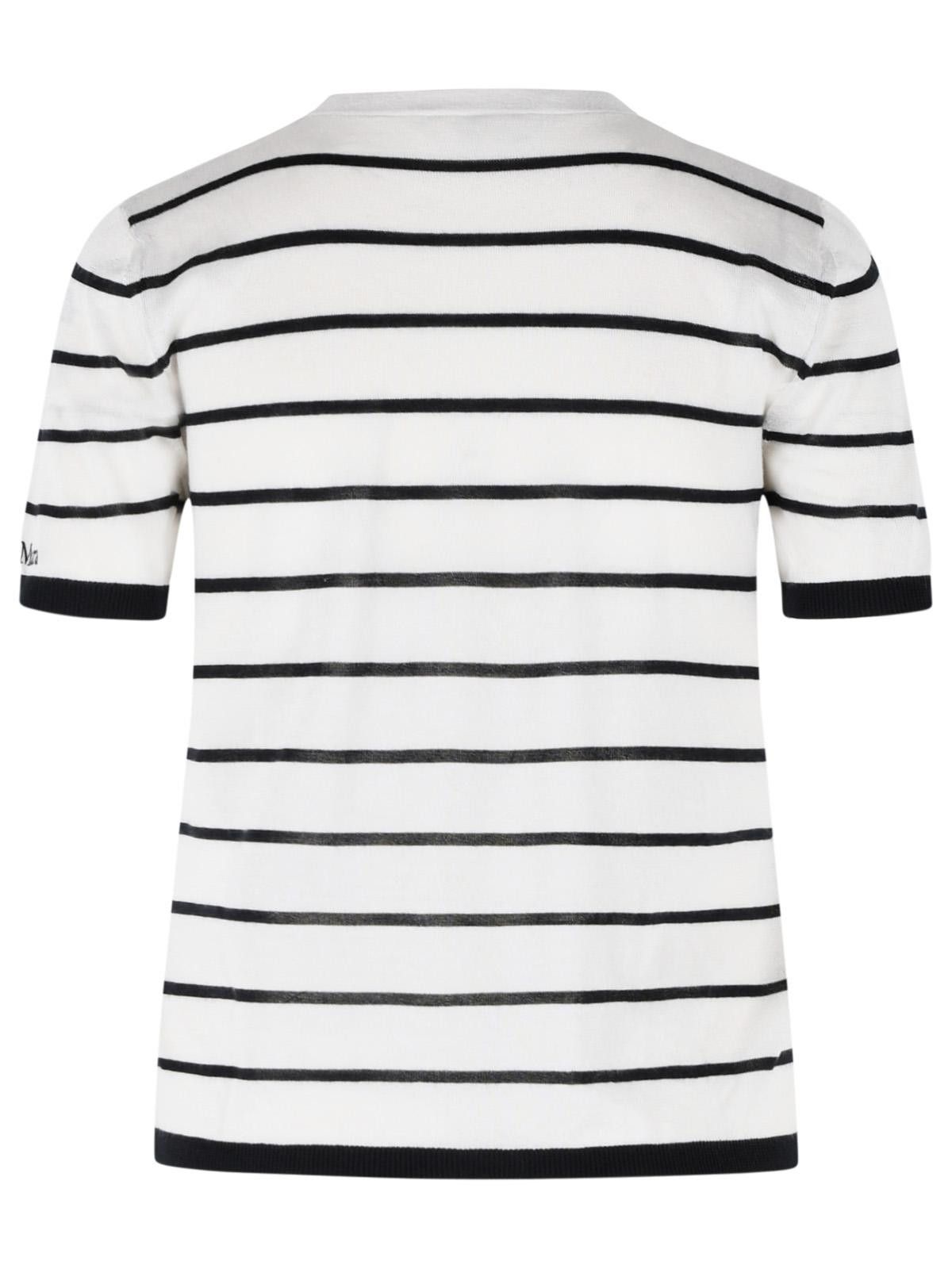 Max Mara MAX MARA 'Favetta' Cashmere And Cream Silk T-Shirt Size L / US 10 / IT 46 - 3 Thumbnail