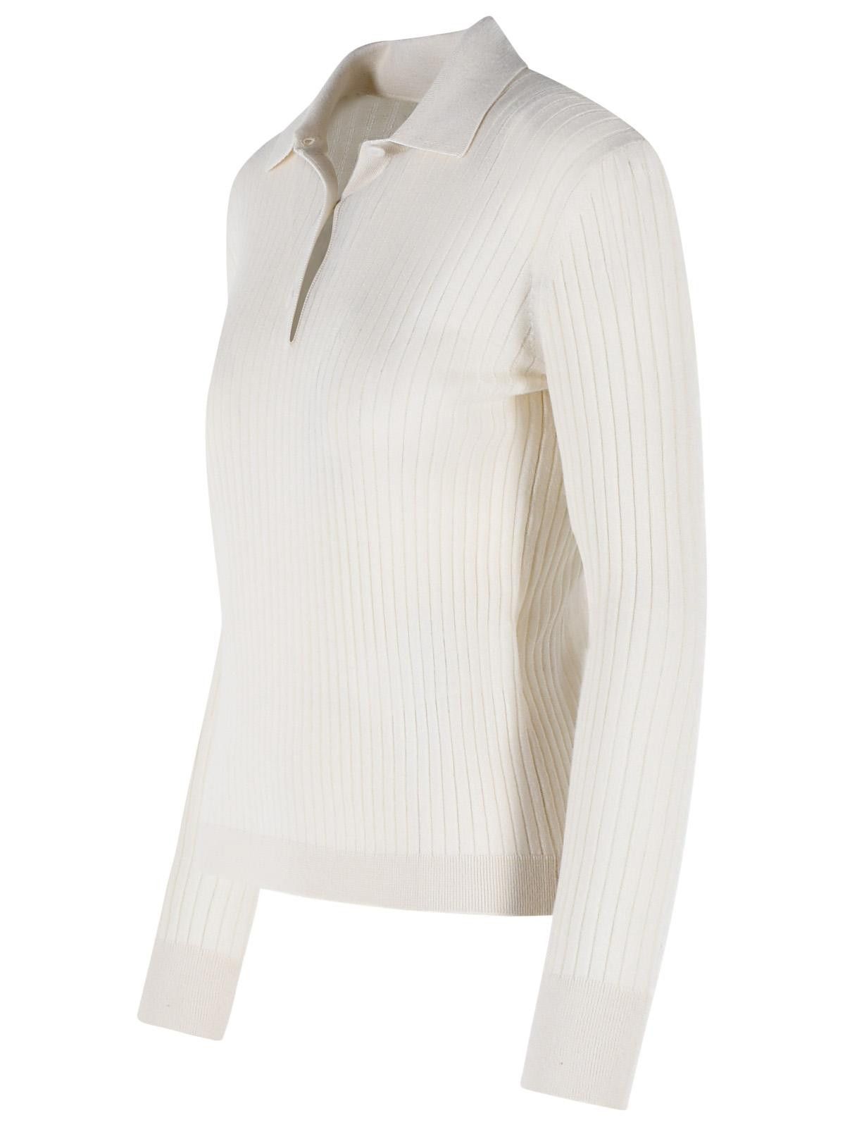 Max Mara MAX MARA 'Gitano' Ivory Cashmere And Silk Sweater Size M / US 6-8 / IT 42-44 - 2 Thumbnail