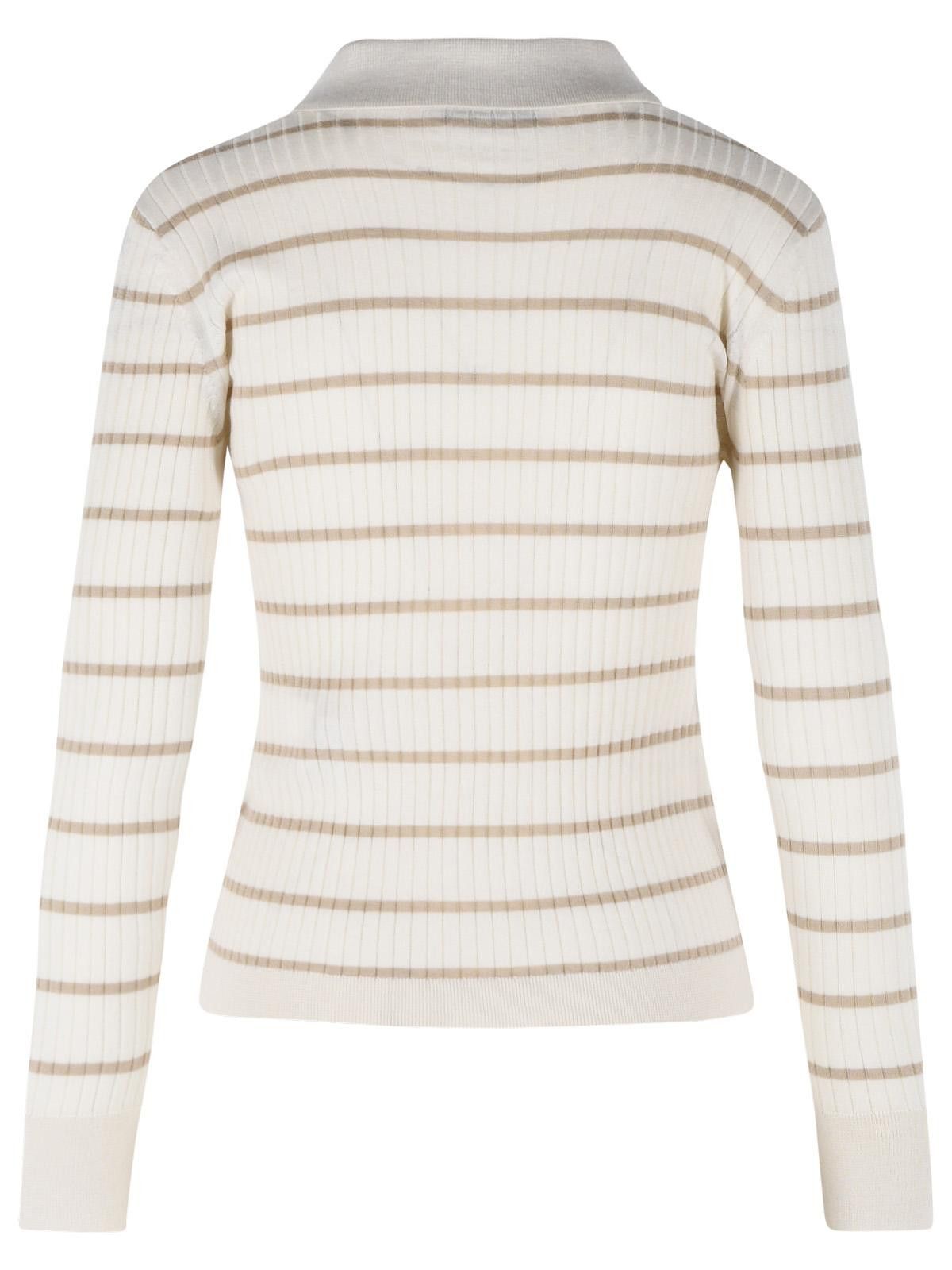 Max Mara MAX MARA 'Gitano' Ivory Cashmere And Silk Sweater Size L / US 10 / IT 46 - 3 Thumbnail