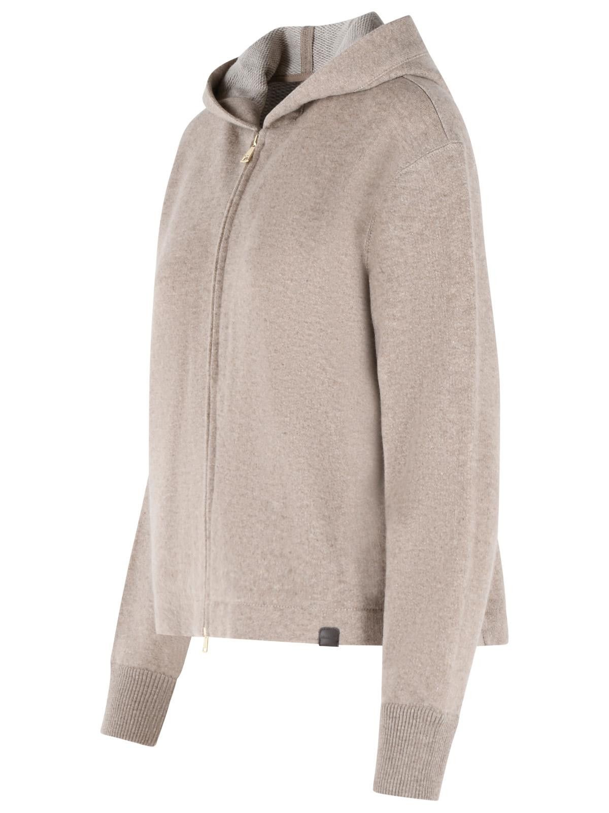 Max Mara MAX MARA Beige Cashmere And Virgin Wool Sweatshirt Size S / US 4 / IT 40 - 2 Thumbnail