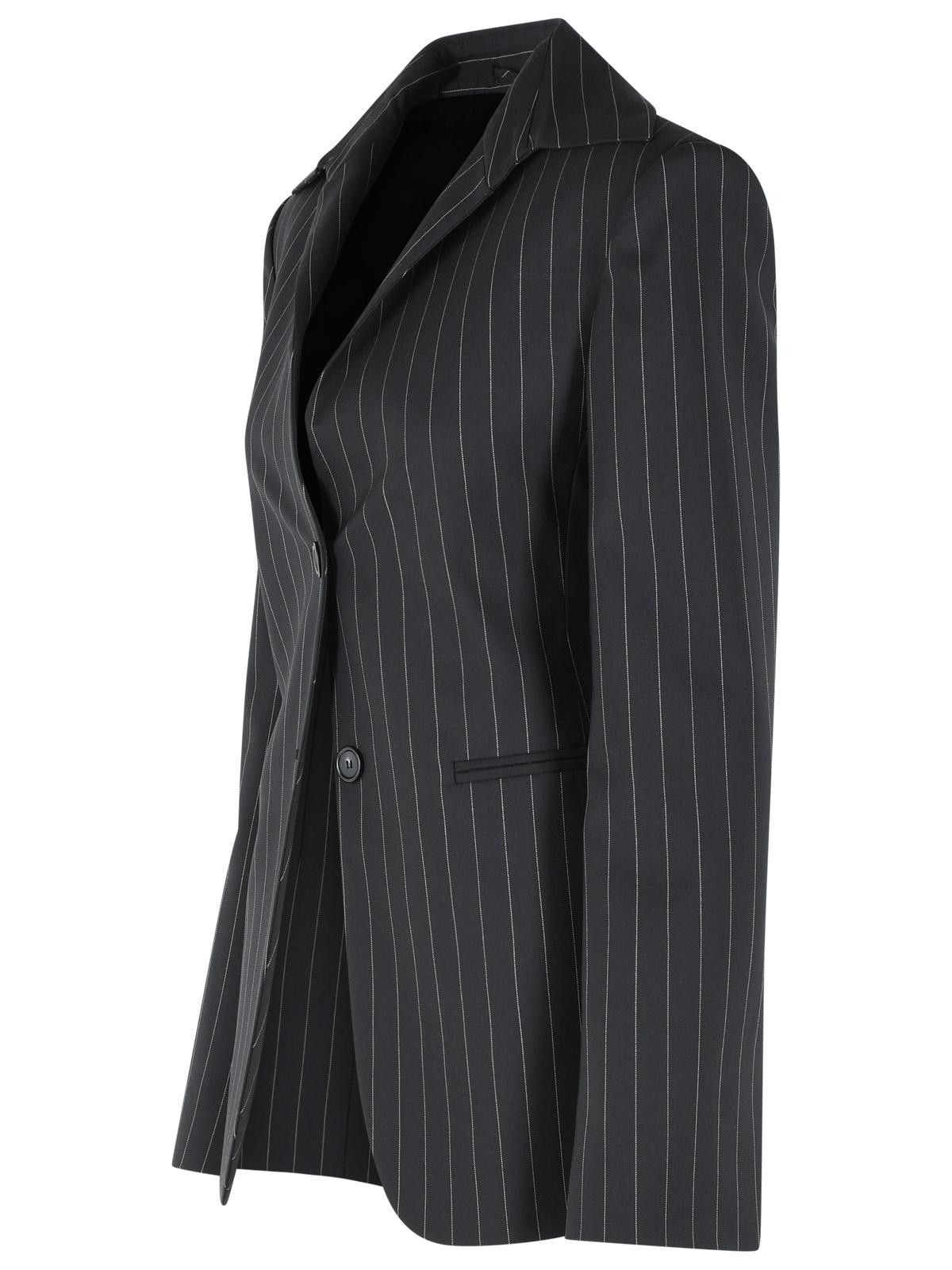 Sportmax SPORTMAX 'Rive' Tight Blazer In Black Virgin Wool Blend Size M / US 6-8 / IT 42-44 - 2 Thumbnail