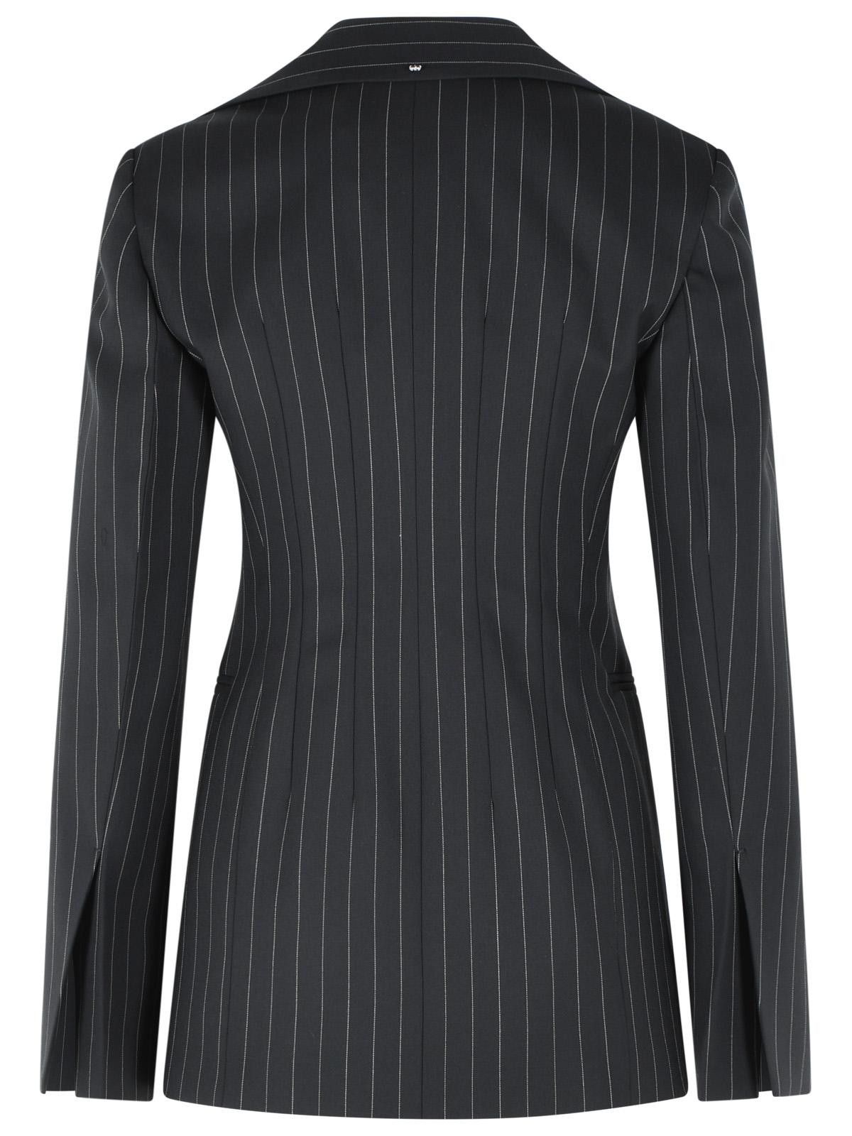 Sportmax SPORTMAX 'Rive' Tight Blazer In Black Virgin Wool Blend Size M / US 6-8 / IT 42-44 - 3 Thumbnail