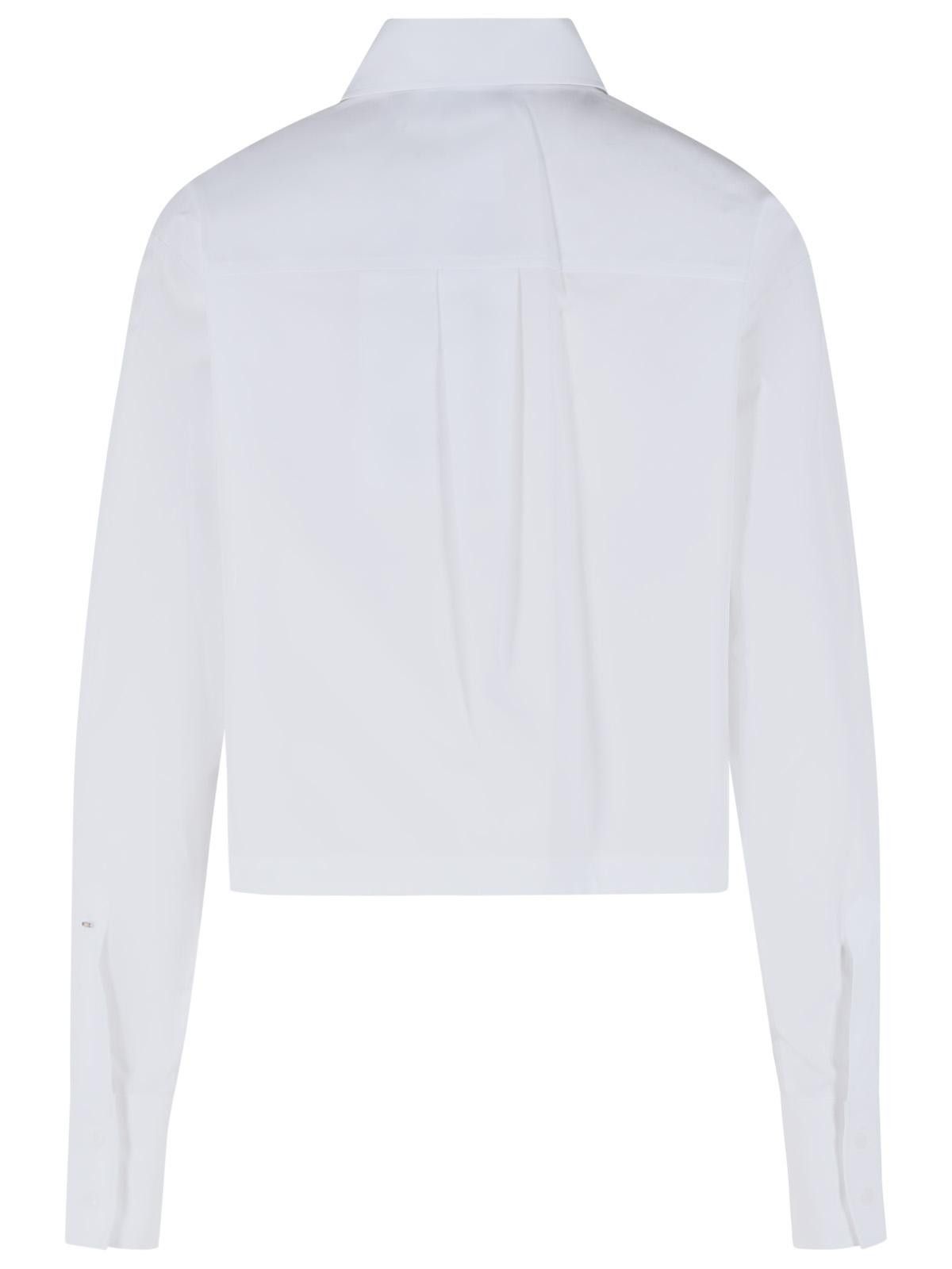 Sportmax SPORTMAX 'Certo' Cropped Shirt In Cotton Poplin With White Asymmetrical Pleats Size M / US 6-8 / IT 42-44 - 3 Thumbnail