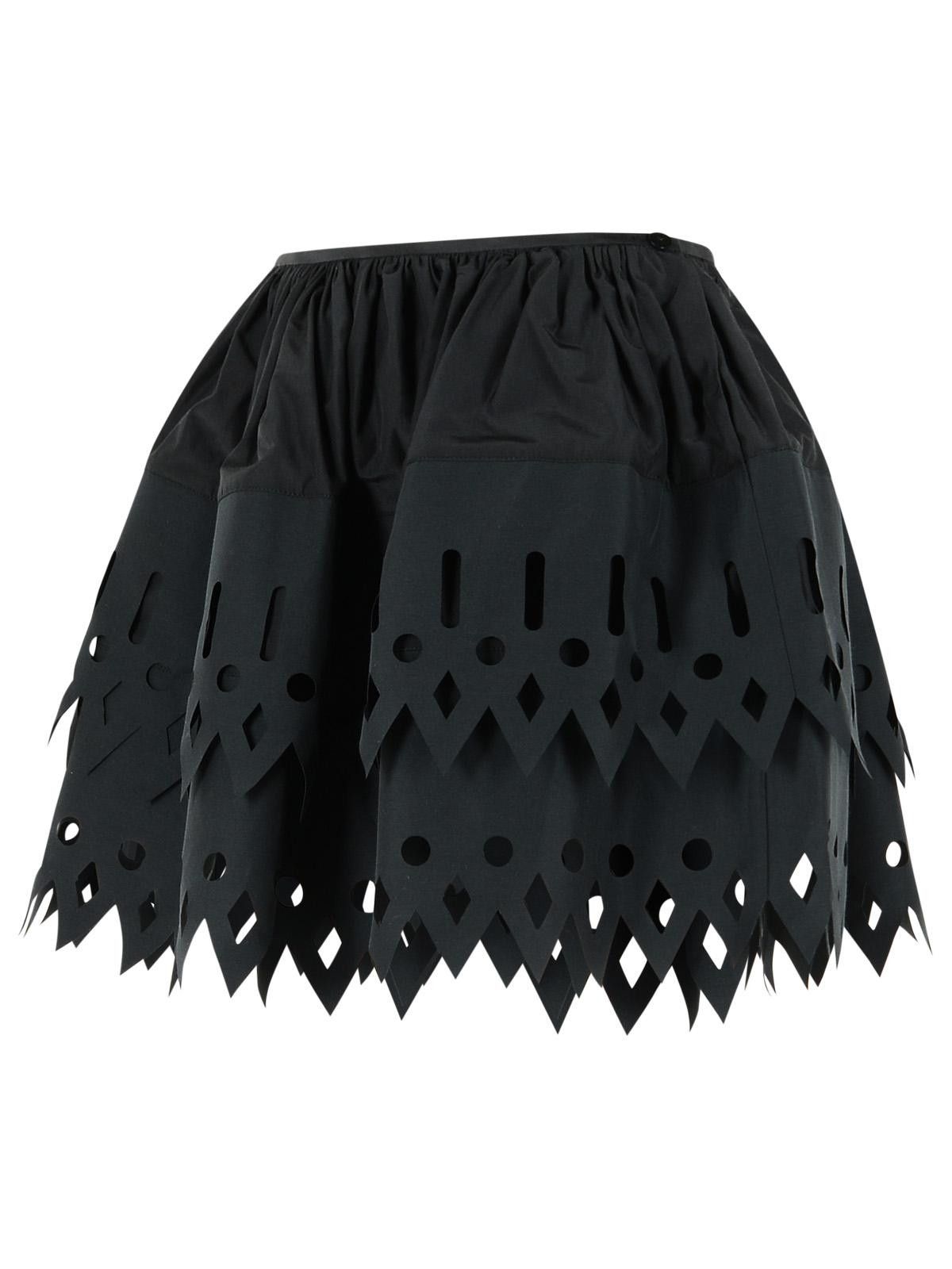 Blumarine BLUMARINE 'Tech' Black Cotton Blend Skirt Size 28" / US 6 / IT 42 - 2 Thumbnail