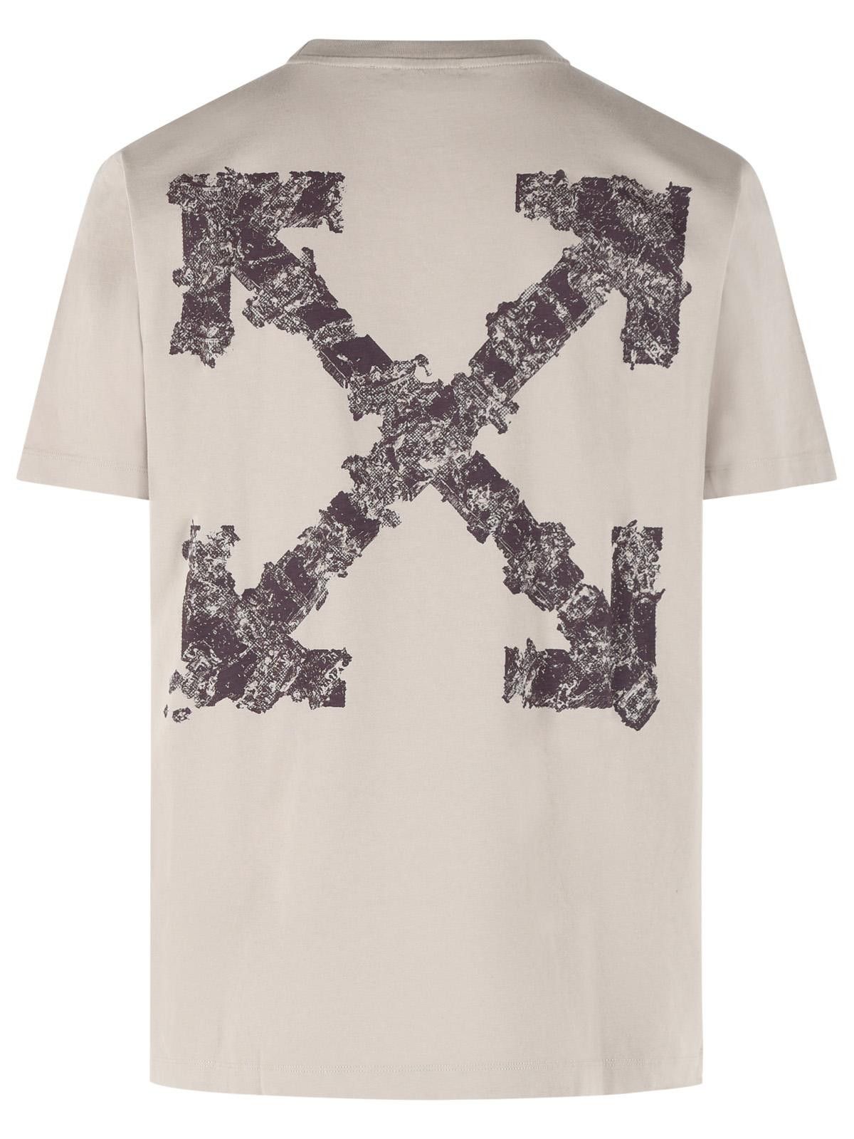OFF-WHITE 'Heraldic' 'Taupe' Cotton T-Shirt