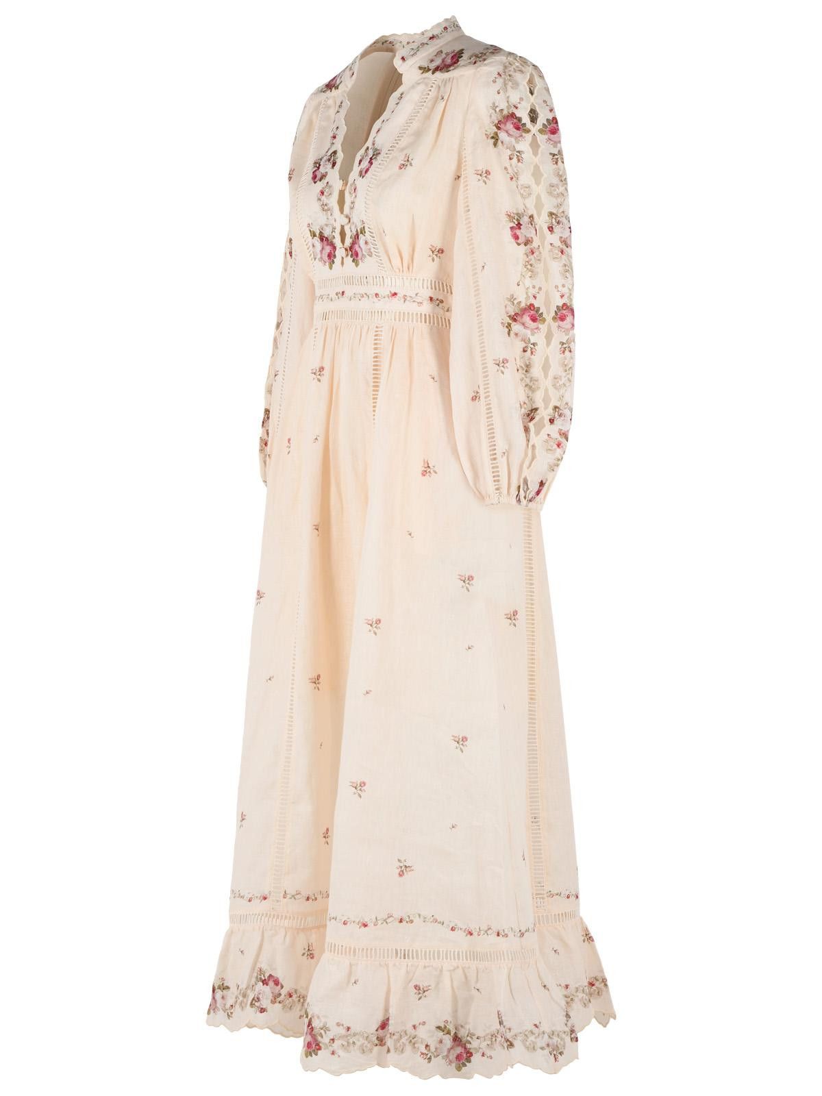 Zimmermann ZIMMERMANN Long 'Patience' Peach Linen Dress Size M / US 6-8 / IT 42-44 - 2 Thumbnail