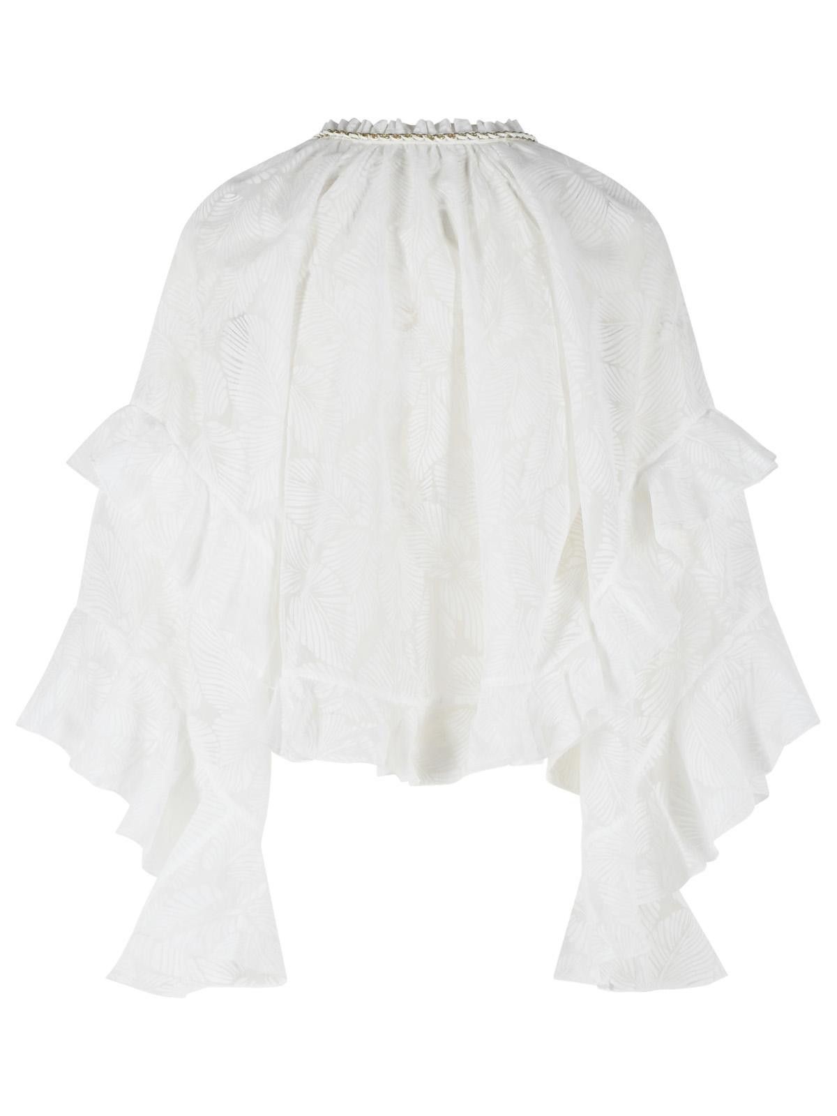 Zimmermann ZIMMERMANN 'Daylight' White Cotton Blend Blouse Size XS / US 0-2 / IT 36-38 - 3 Thumbnail
