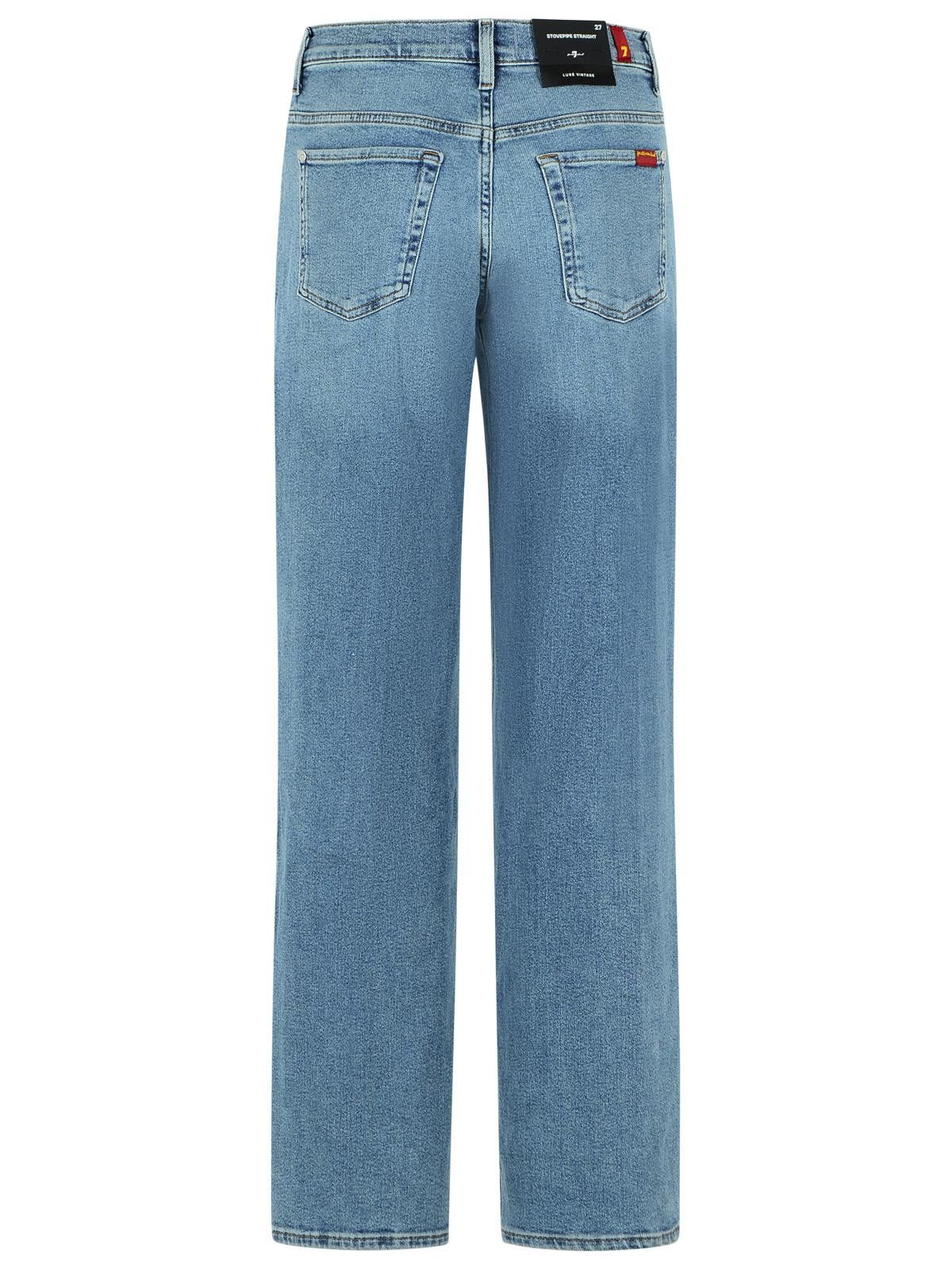 7 For All Mankind 7 FOR ALL MANKIND 'Stovepipe Straight' Light Blue Cotton Blend Jeans Size 27" / US 4 / IT 40 - 3 Thumbnail
