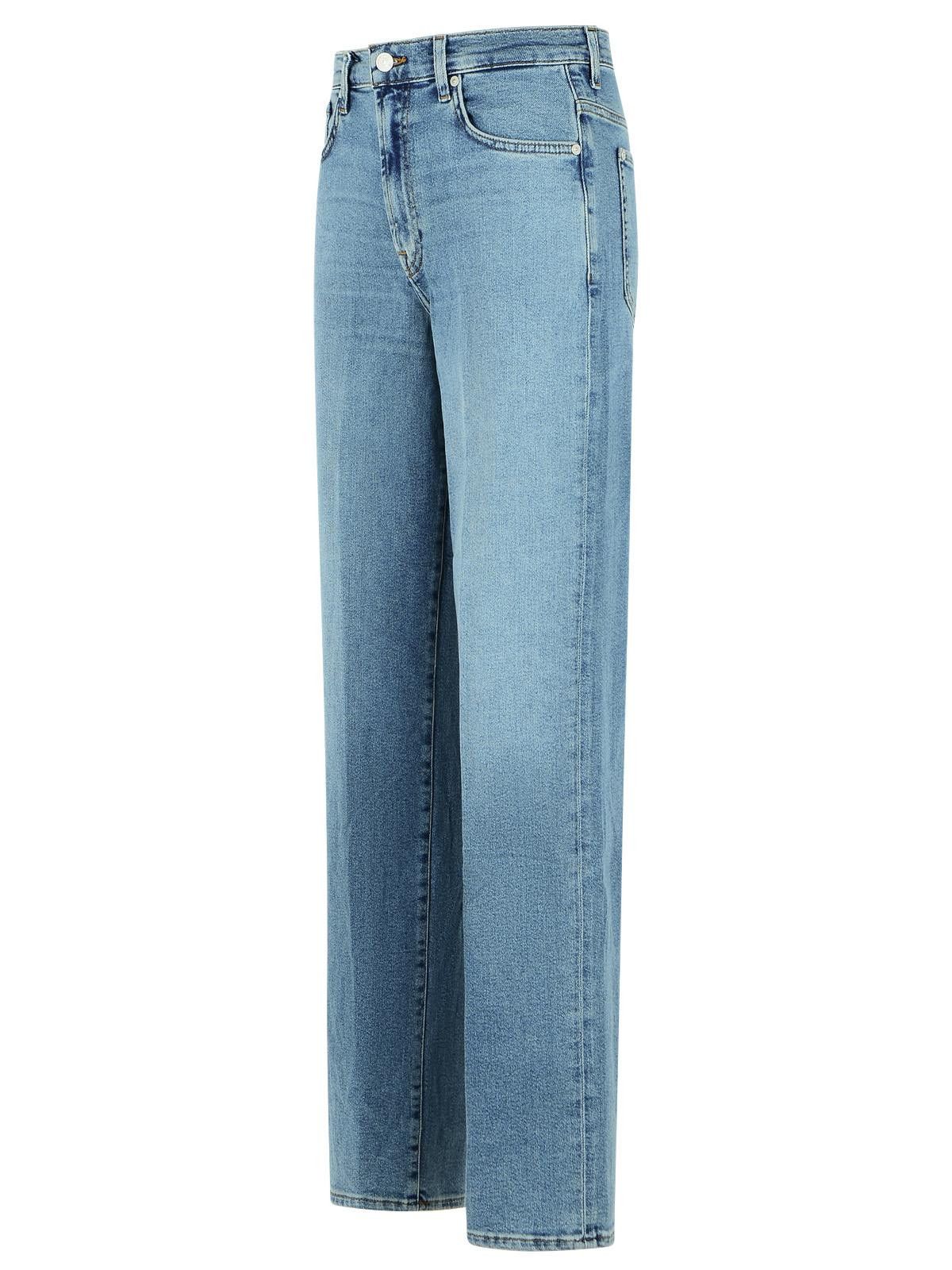 7 For All Mankind 7 FOR ALL MANKIND 'Stovepipe Straight' Light Blue Cotton Blend Jeans Size 30" / US 8 / IT 44 - 2 Thumbnail