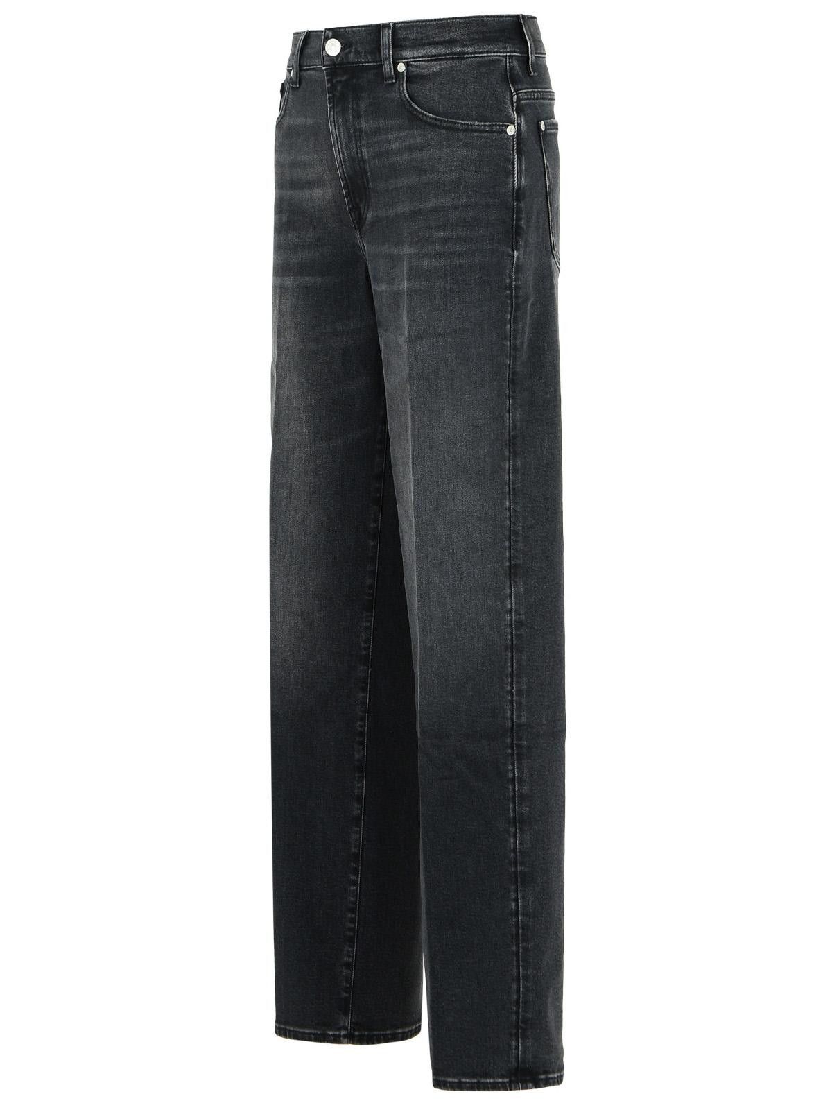 7 For All Mankind 7 FOR ALL MANKIND 'Stovepipe Straight' Black Cotton Blend Jeans Size 28" / US 6 / IT 42 - 2 Thumbnail