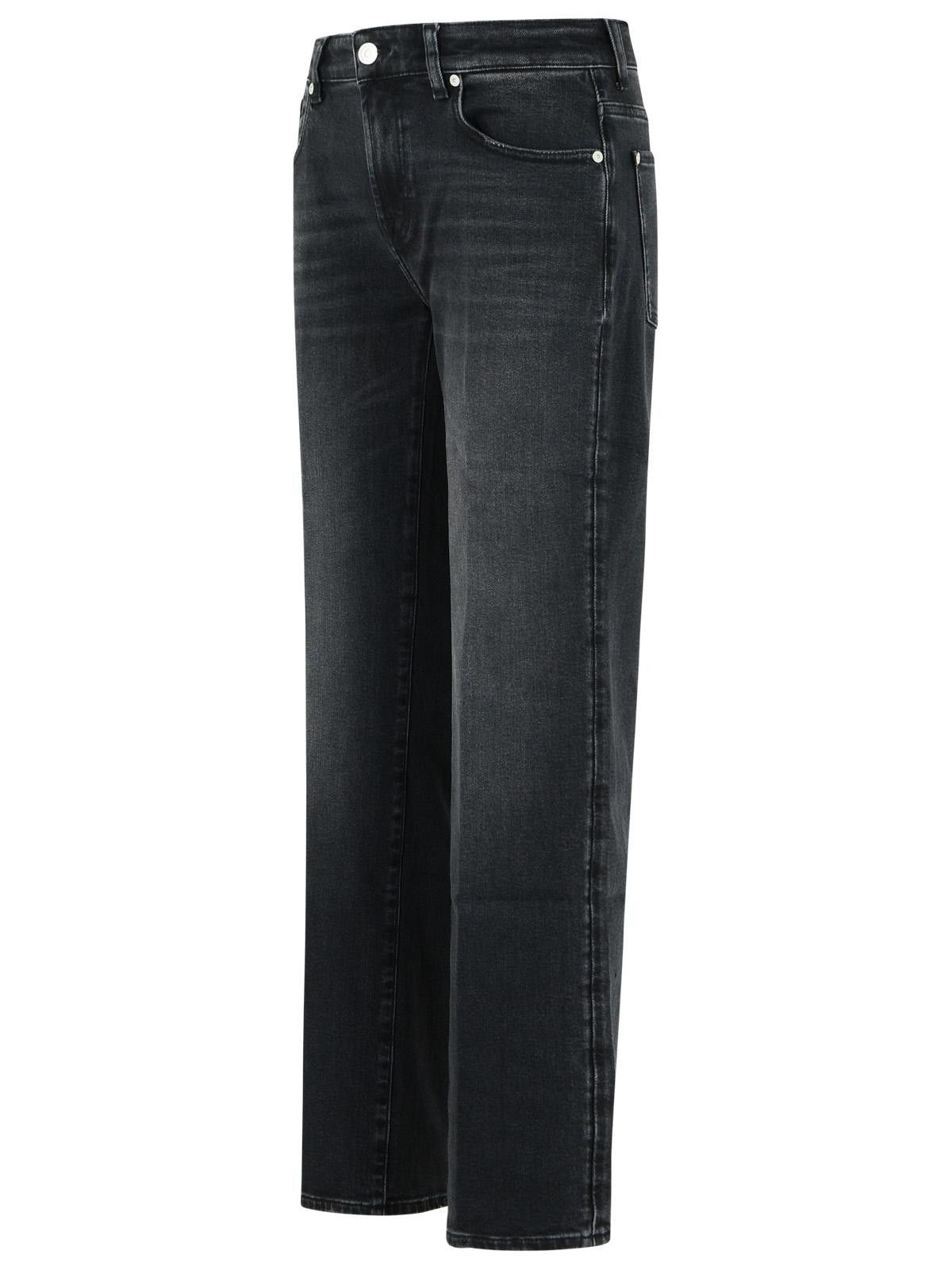 7 For All Mankind 7 FOR ALL MANKIND 'Calie Straight' Black Cotton Blend Jeans Size 29" - 2 Thumbnail