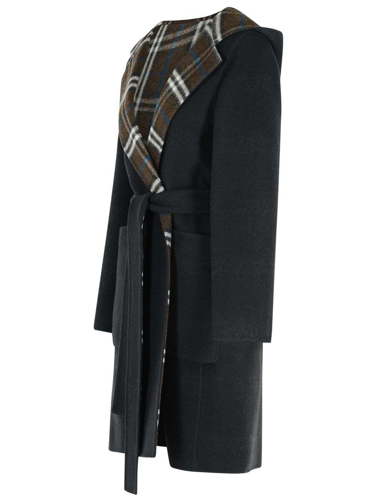 Burberry BURBERRY 'Hampshire' Reversible Black Wool Coat Size M / US 6-8 / IT 42-44 - 2 Thumbnail