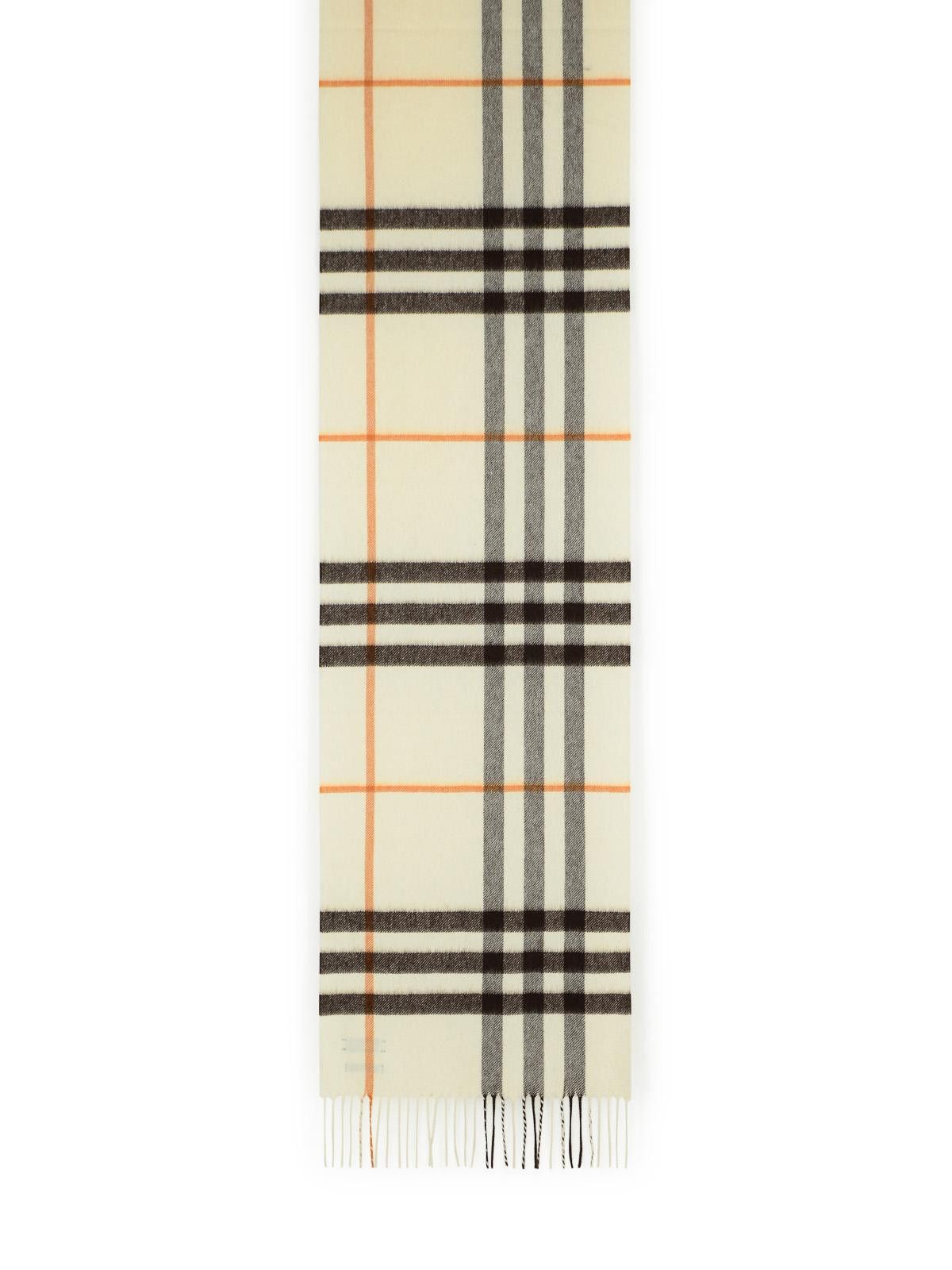 Burberry BURBERRY 'Mu Giant Check' White Cashmere Scarf Size ONE SIZE - 2 Thumbnail