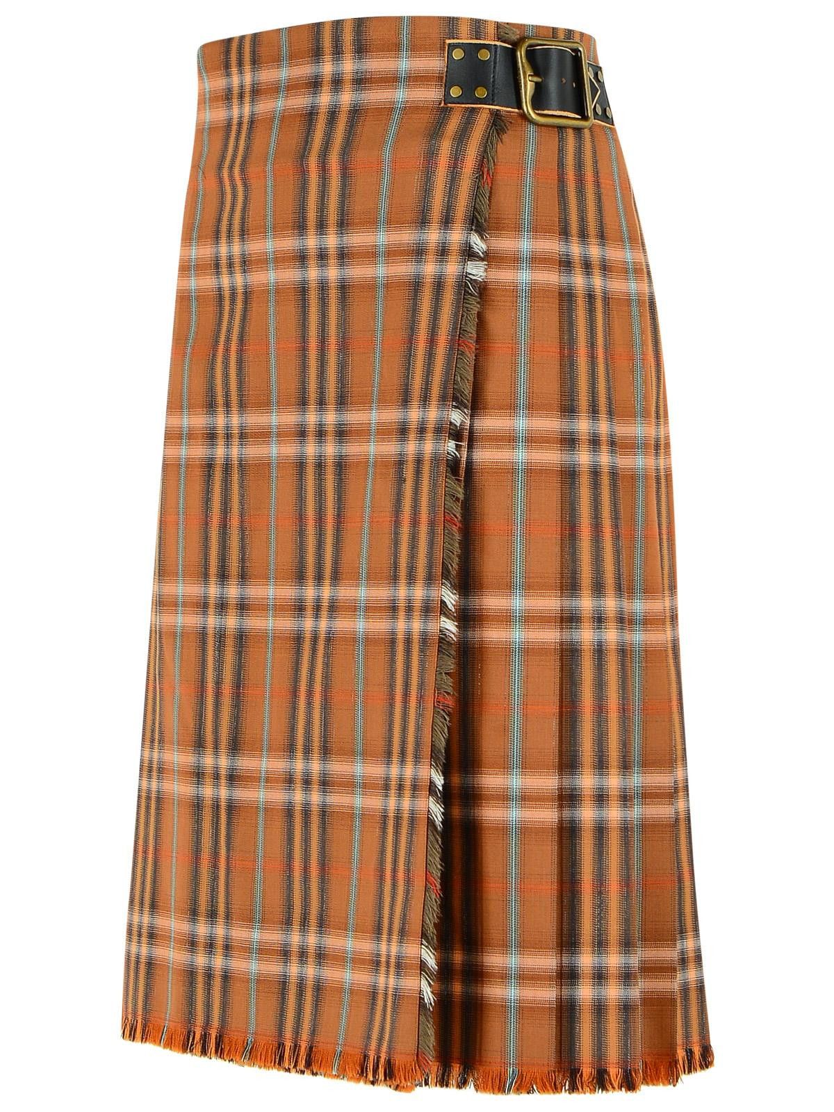 Burberry BURBERRY 'Ginger' Orange Wool Kilt Size 26" / US 2 / IT 38 - 2 Thumbnail