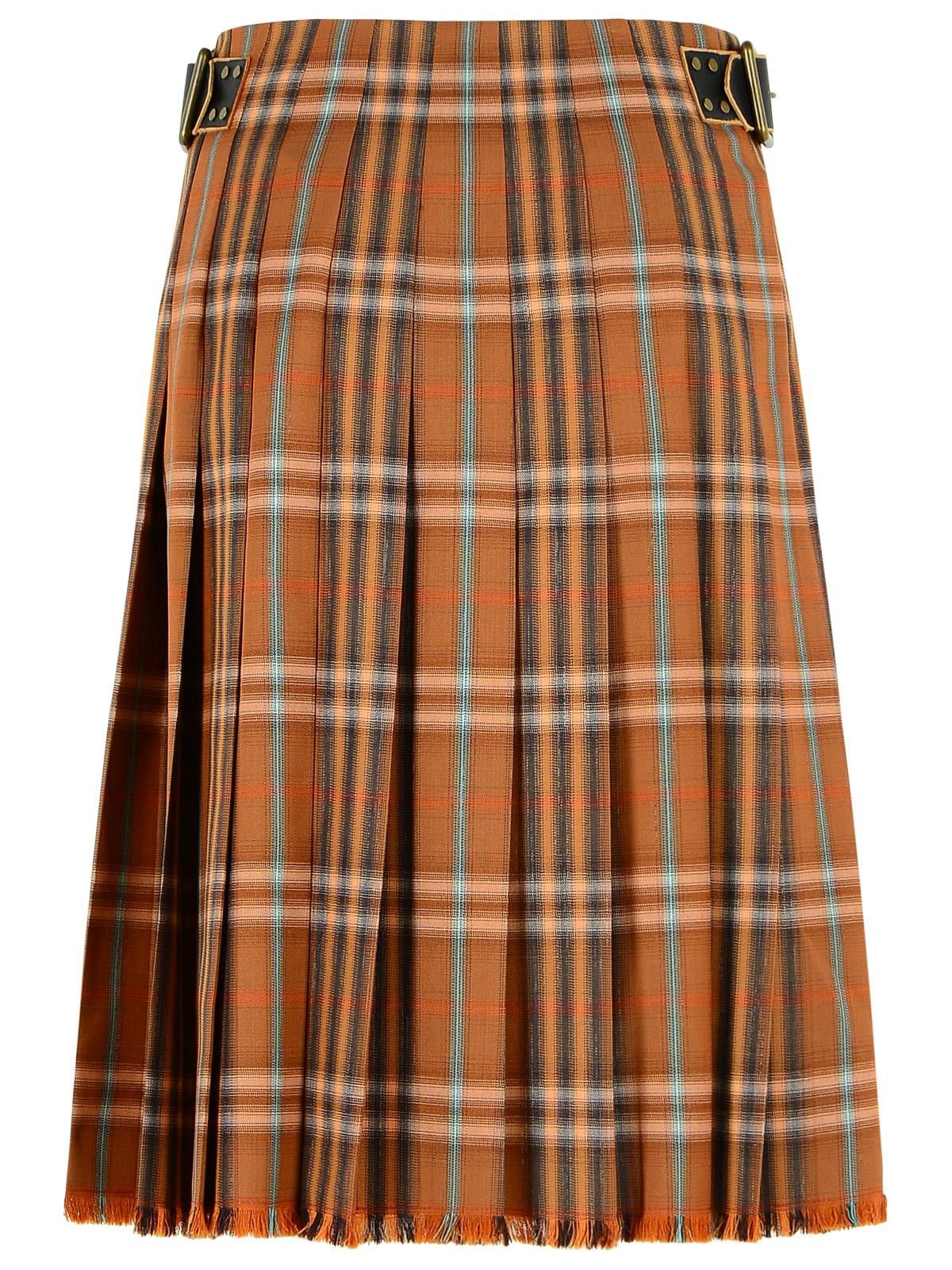 Burberry BURBERRY 'Ginger' Orange Wool Kilt Size 26" / US 2 / IT 38 - 3 Thumbnail