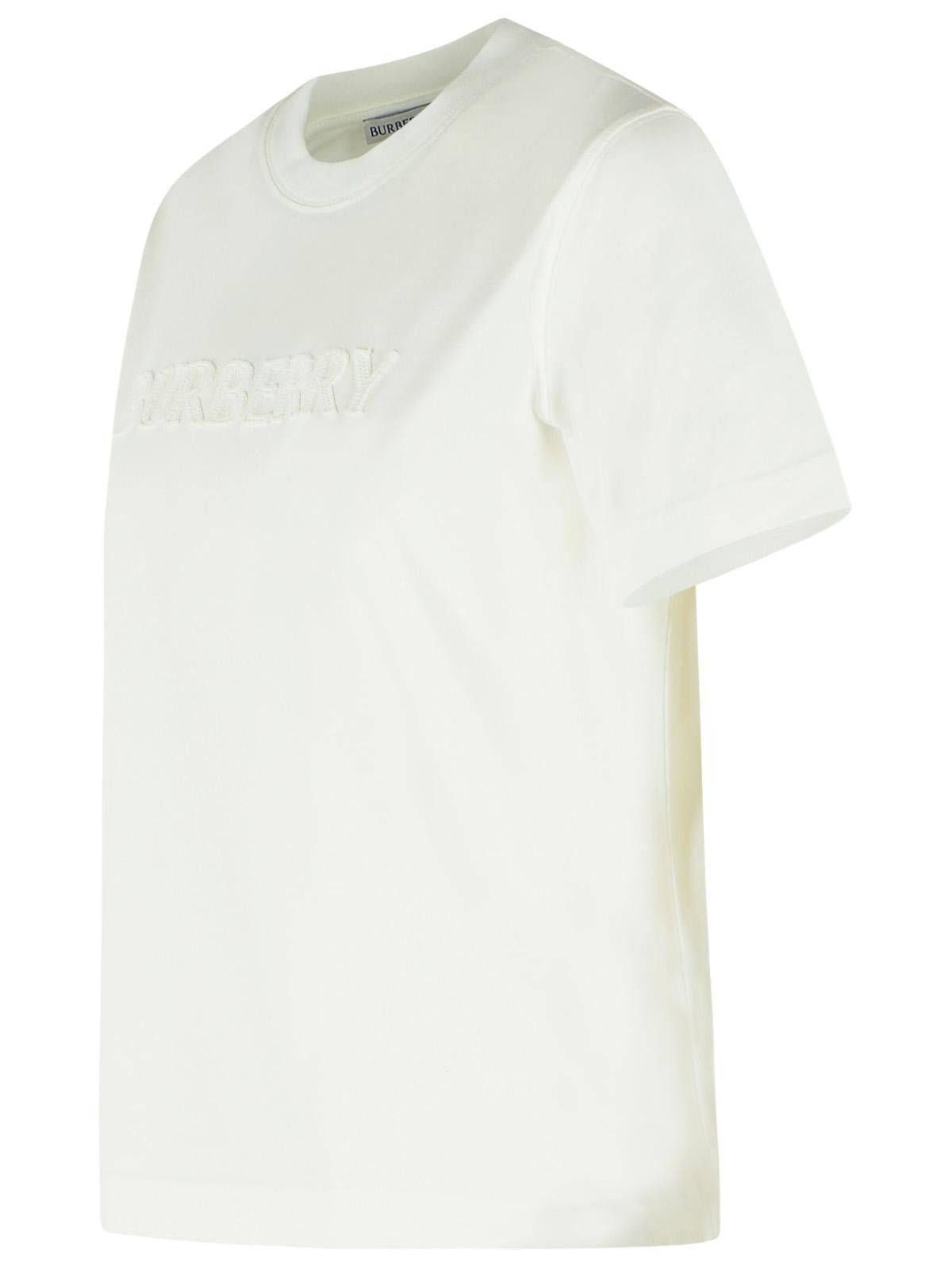 Burberry BURBERRY White Cotton T-Hsirt Size L / US 10 / IT 46 - 2 Thumbnail