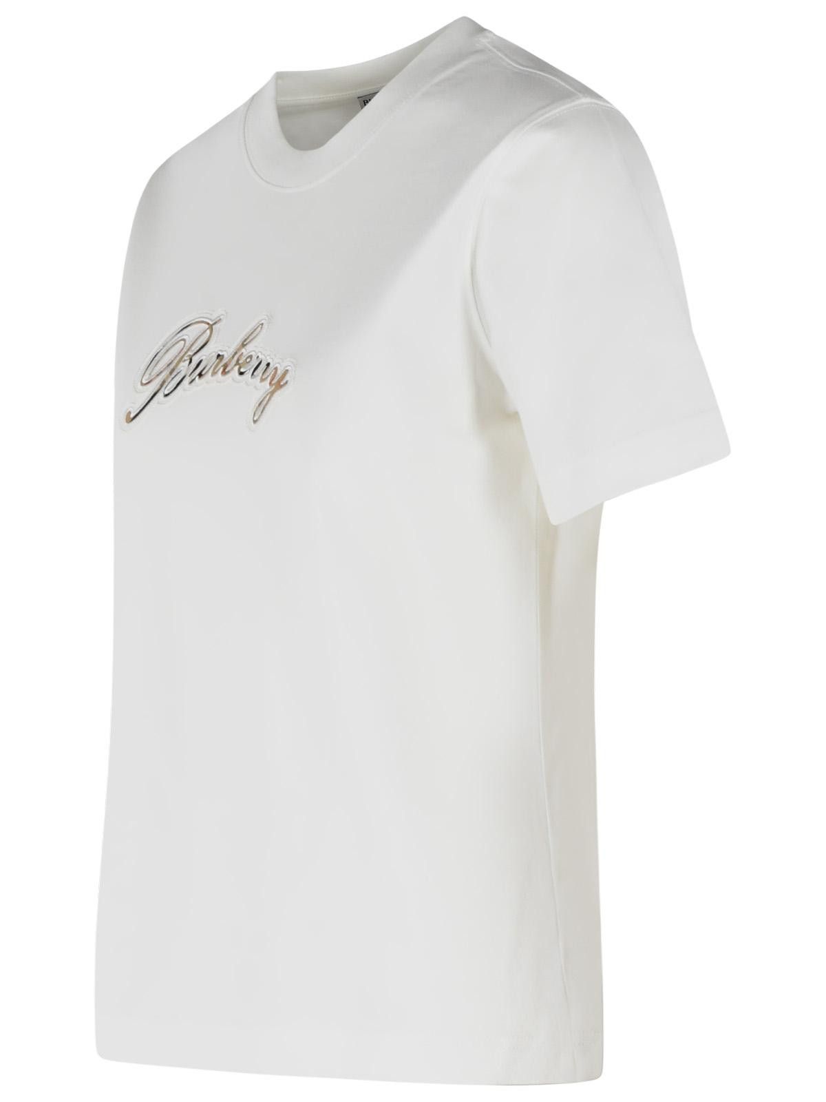 Burberry BURBERRY White Cotton T-Shirt Size M / US 6-8 / IT 42-44 - 2 Thumbnail