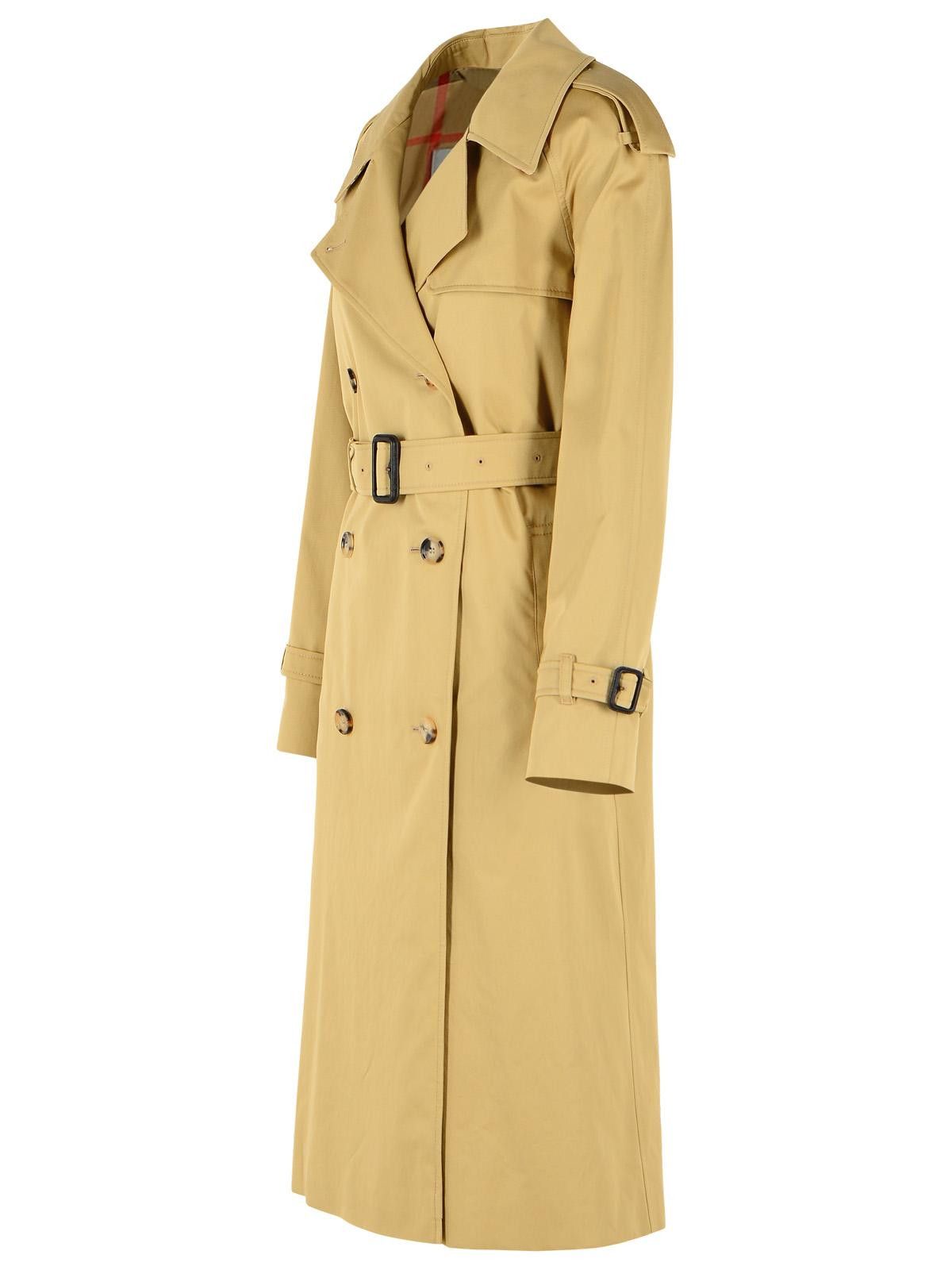 Burberry BURBERRY Long Beige Cotton 'Castleford' Trench Coat Size XS / US 0-2 / IT 36-38 - 2 Thumbnail