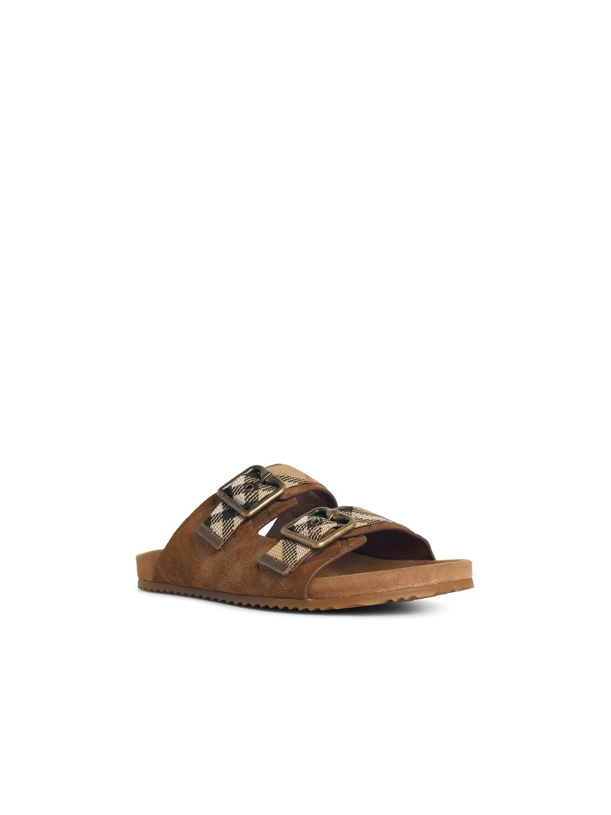Burberry BURBERRY Brown Suede Slipper Size US 7 / IT 37 - 2 Thumbnail