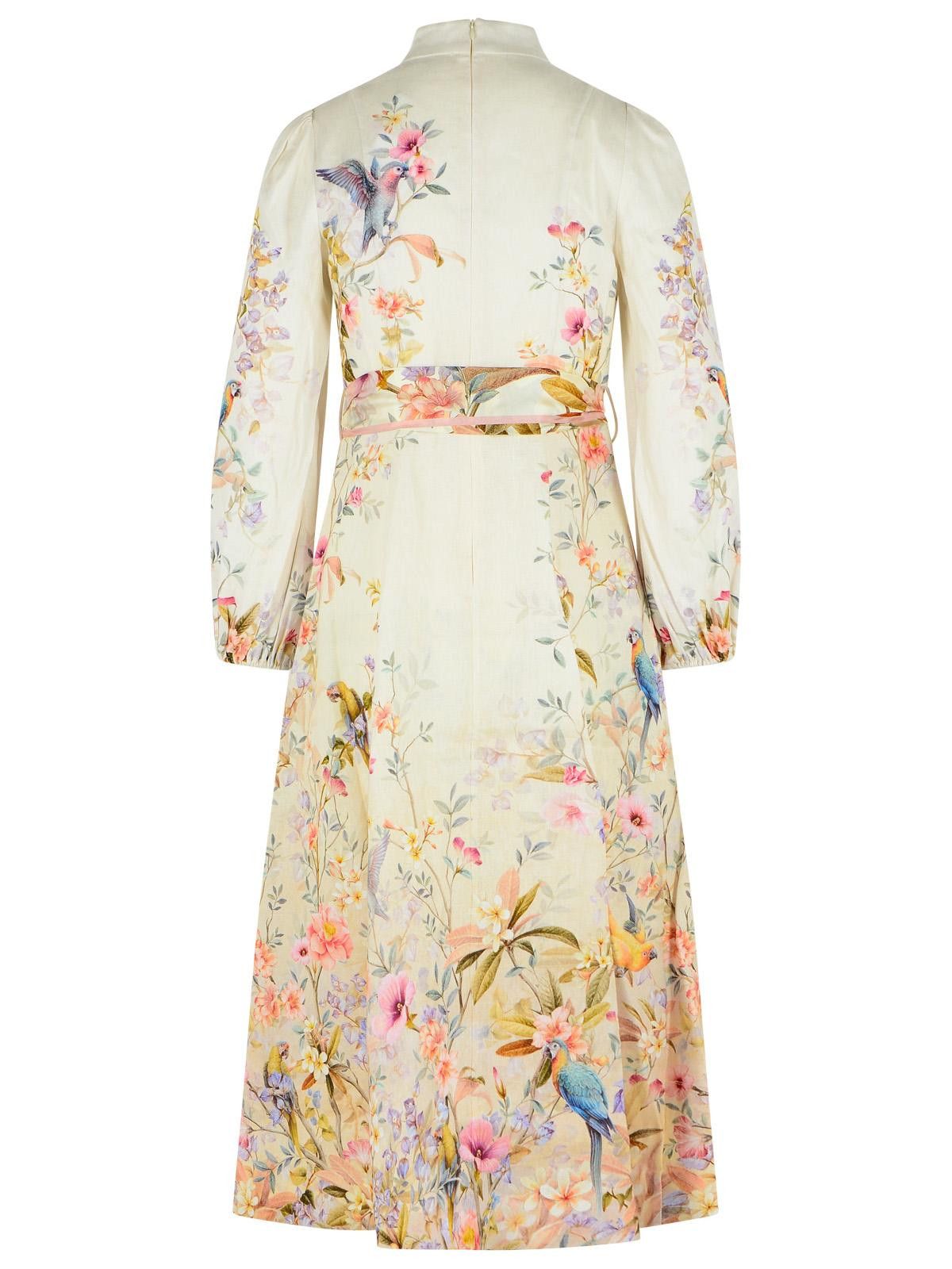 Zimmermann ZIMMERMANN 'Rebellion' Cream Linen Long Dress Size XS / US 0-2 / IT 36-38 - 3 Thumbnail