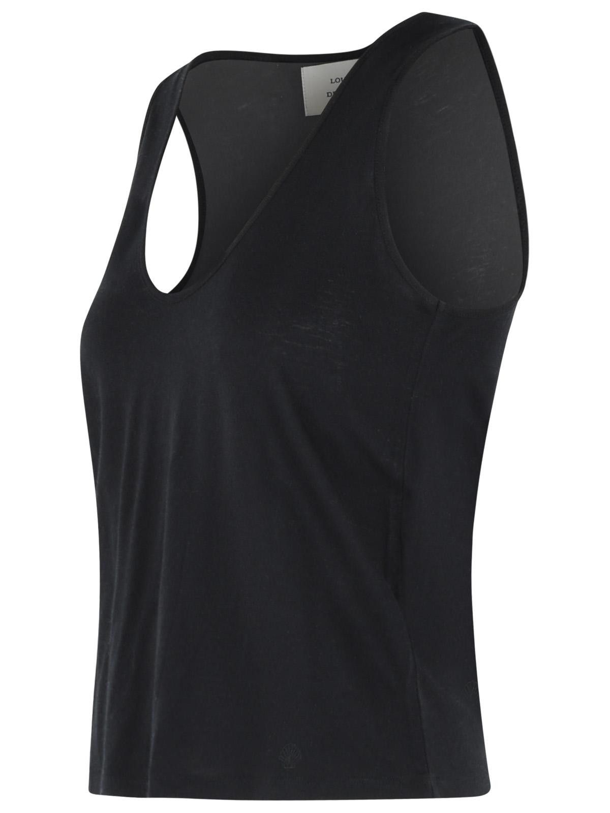 Loulou de Saison LOULOU DE SAISON 'Albia' Viscose And Black Wool Tank Top Size L / US 10 / IT 46 - 2 Thumbnail