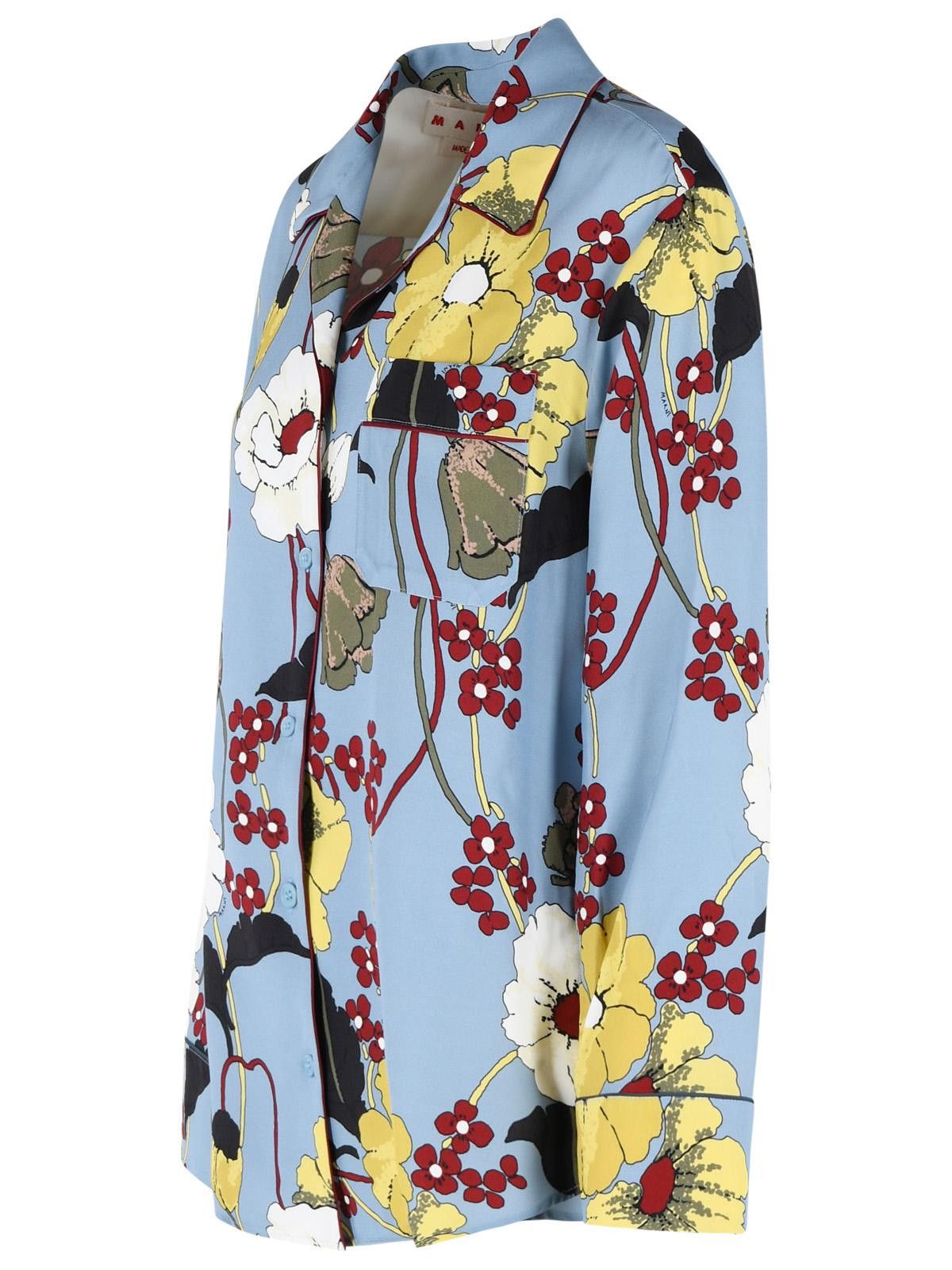 Marni MARNI Light Blue Viscose Shirt Size M / US 6-8 / IT 42-44 - 2 Thumbnail