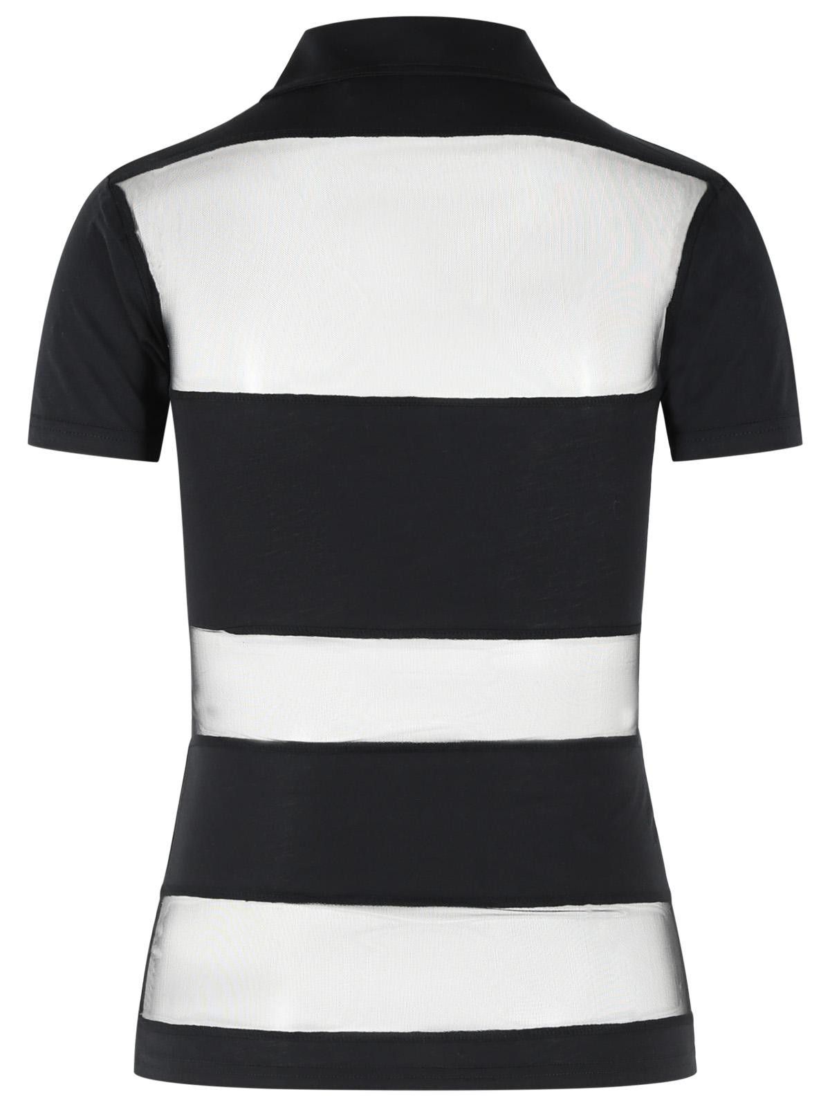 Coperni COPERNI 'Striped' Black Cotton Blend Polo Shirt Size XS / US 0-2 / IT 36-38 - 3 Thumbnail