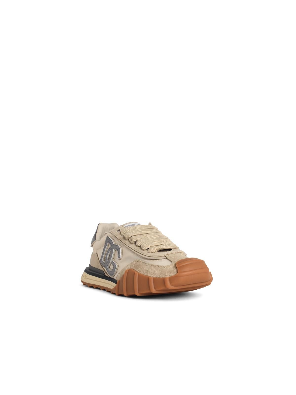 Dolce & Gabbana DOLCE & GABBANA 'Cushion' Beige Leather Blend Sneakers Size US 8 / EU 41 - 2 Thumbnail