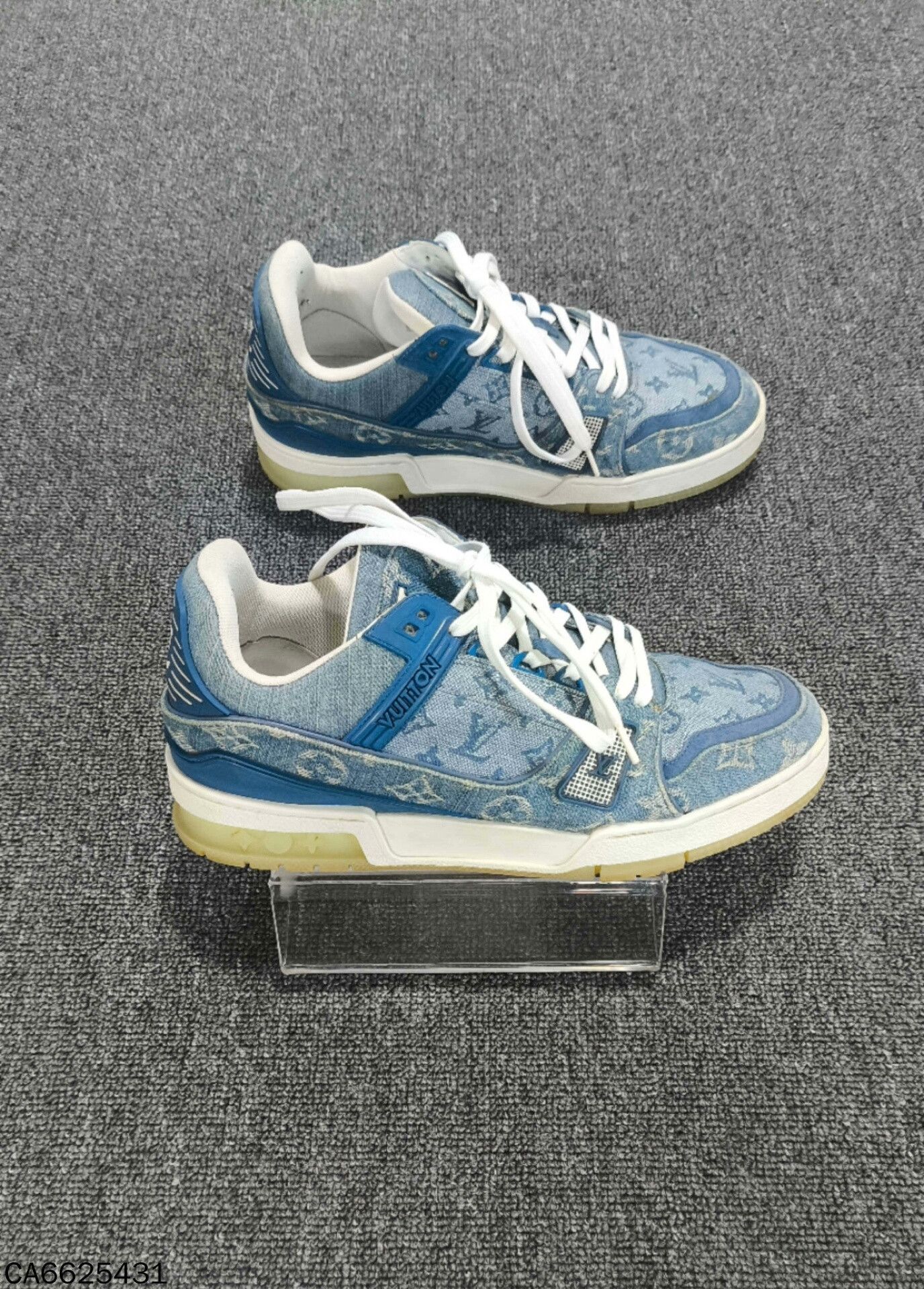 Louis Vuitton Louis Vuitton Blue Denim Trainer Size US 6 / EU 39 - 3 Thumbnail