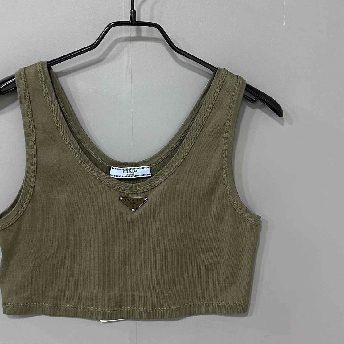 Prada Prada Green Logo Triangle Tank Top Size M / US 6-8 / IT 42-44 - 2 Thumbnail