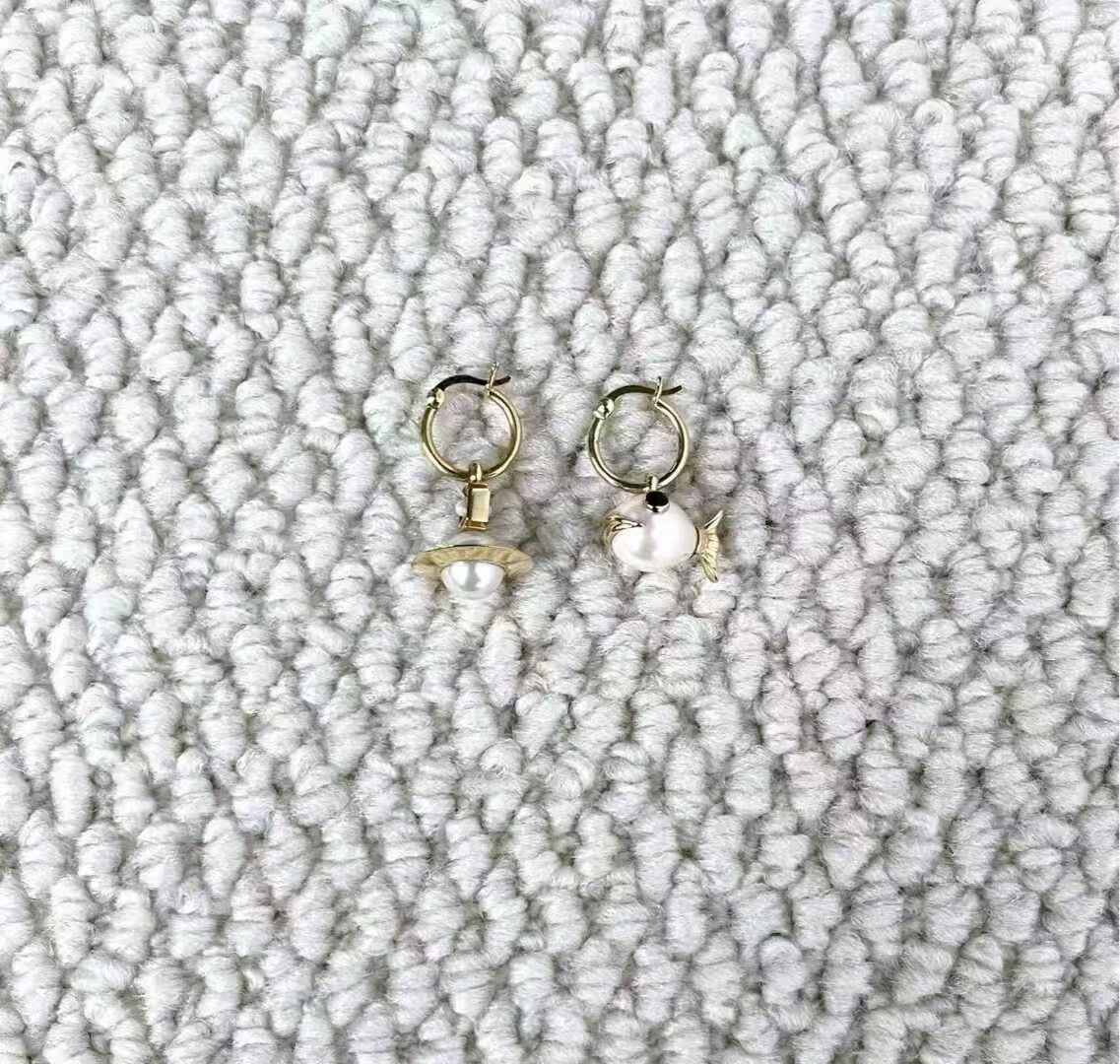 Vivienne Westwood Vivienne Westwood Saturn Pearl Pendant Earrings Size ONE SIZE - 2 Thumbnail