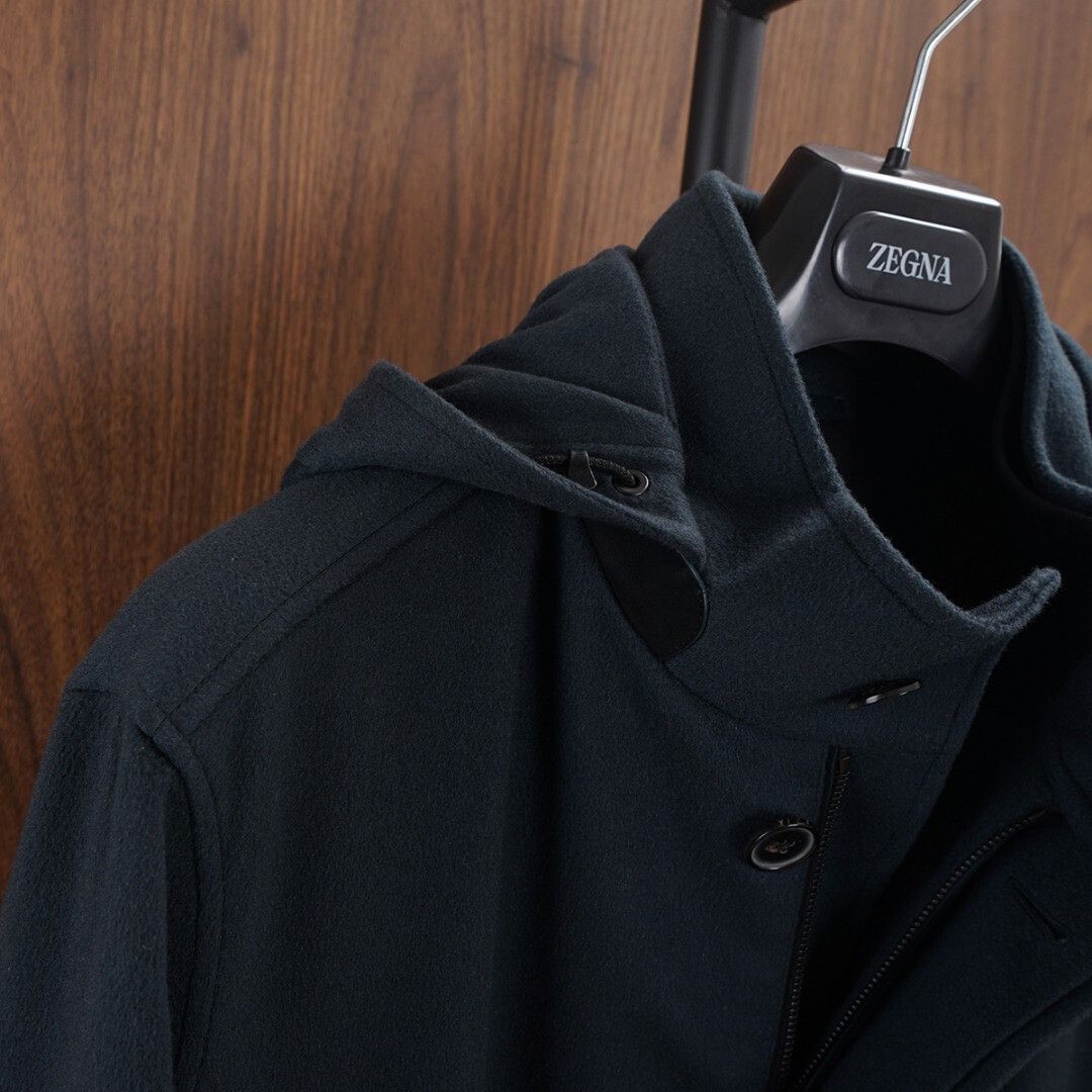 Ermenegildo Zegna ZEGNA Hooded Cashmere Jacket for Autumn Size US L / EU 52-54 / 3 - 4 Thumbnail