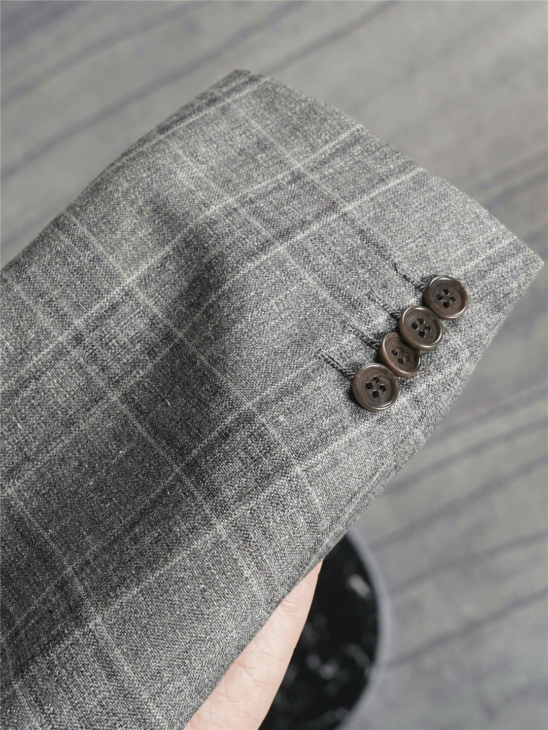 Kiton Classic Gray Plaid Suit Jacket Size US L / EU 52-54 / 3 - 5 Thumbnail