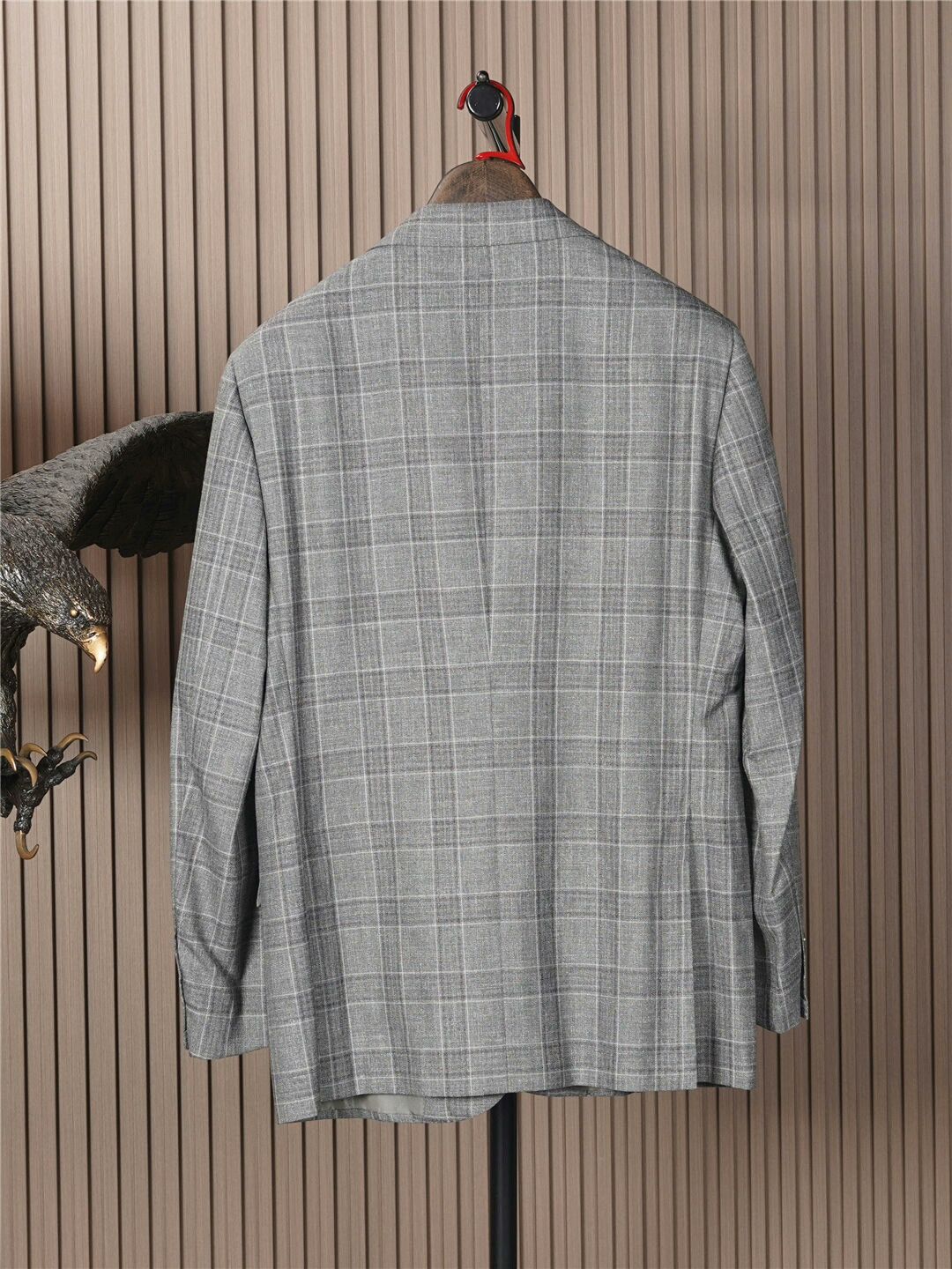 Kiton Classic Gray Plaid Suit Jacket Size US L / EU 52-54 / 3 - 3 Thumbnail