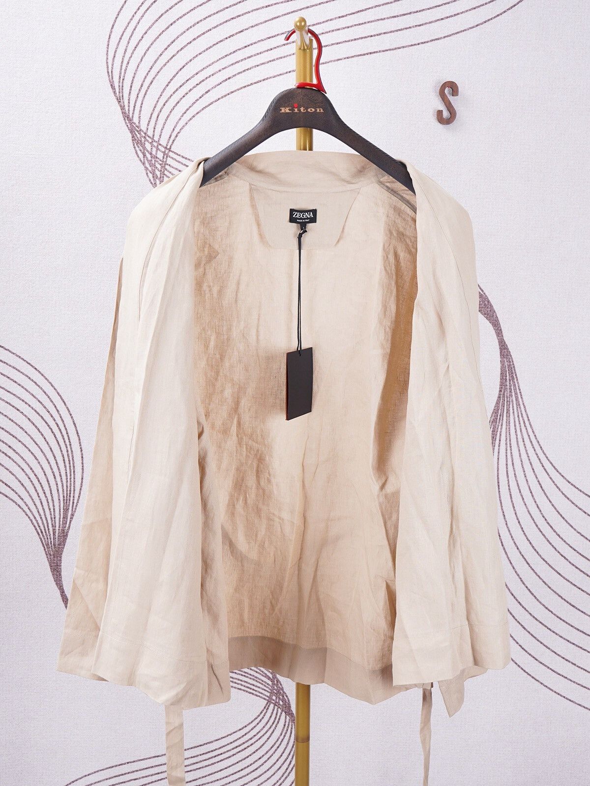 Ermenegildo Zegna ZEGNA Lightweight Linen Robe Jacket Size US L / EU 52-54 / 3 - 3 Thumbnail