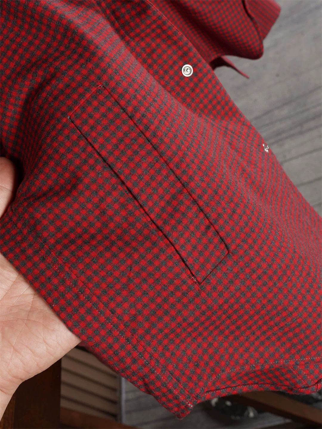 Kiton Kiton Red Flannel Hooded Jacket Size US M / EU 48-50 / 2 - 7 Thumbnail