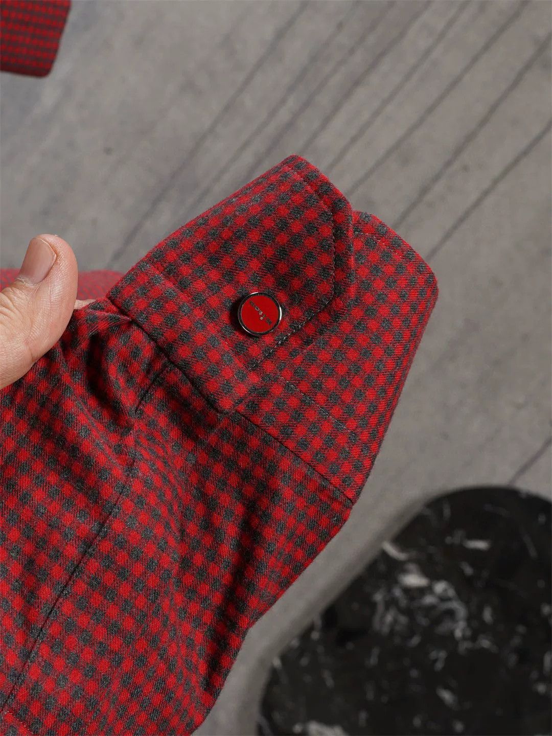 Kiton Kiton Red Flannel Hooded Jacket Size US M / EU 48-50 / 2 - 8 Thumbnail