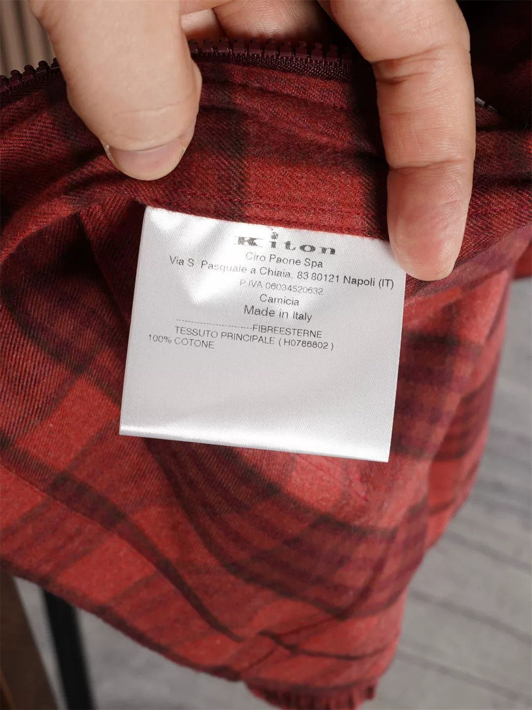 Kiton Kiton Red Flannel Hooded Jacket Size US S / EU 44-46 / 1 - 9 Thumbnail