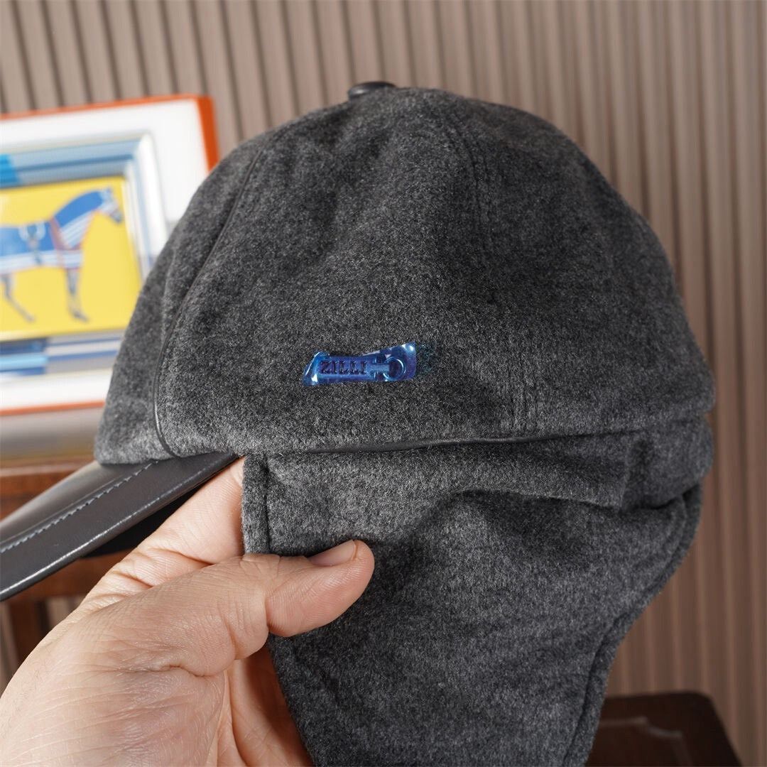 Zilli ZILLI Grey Baseball Cap with Leather Details Size ONE SIZE - 5 Thumbnail