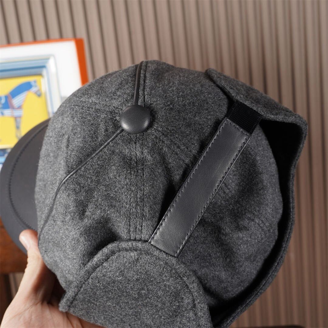 Zilli ZILLI Grey Baseball Cap with Leather Details Size ONE SIZE - 3 Thumbnail