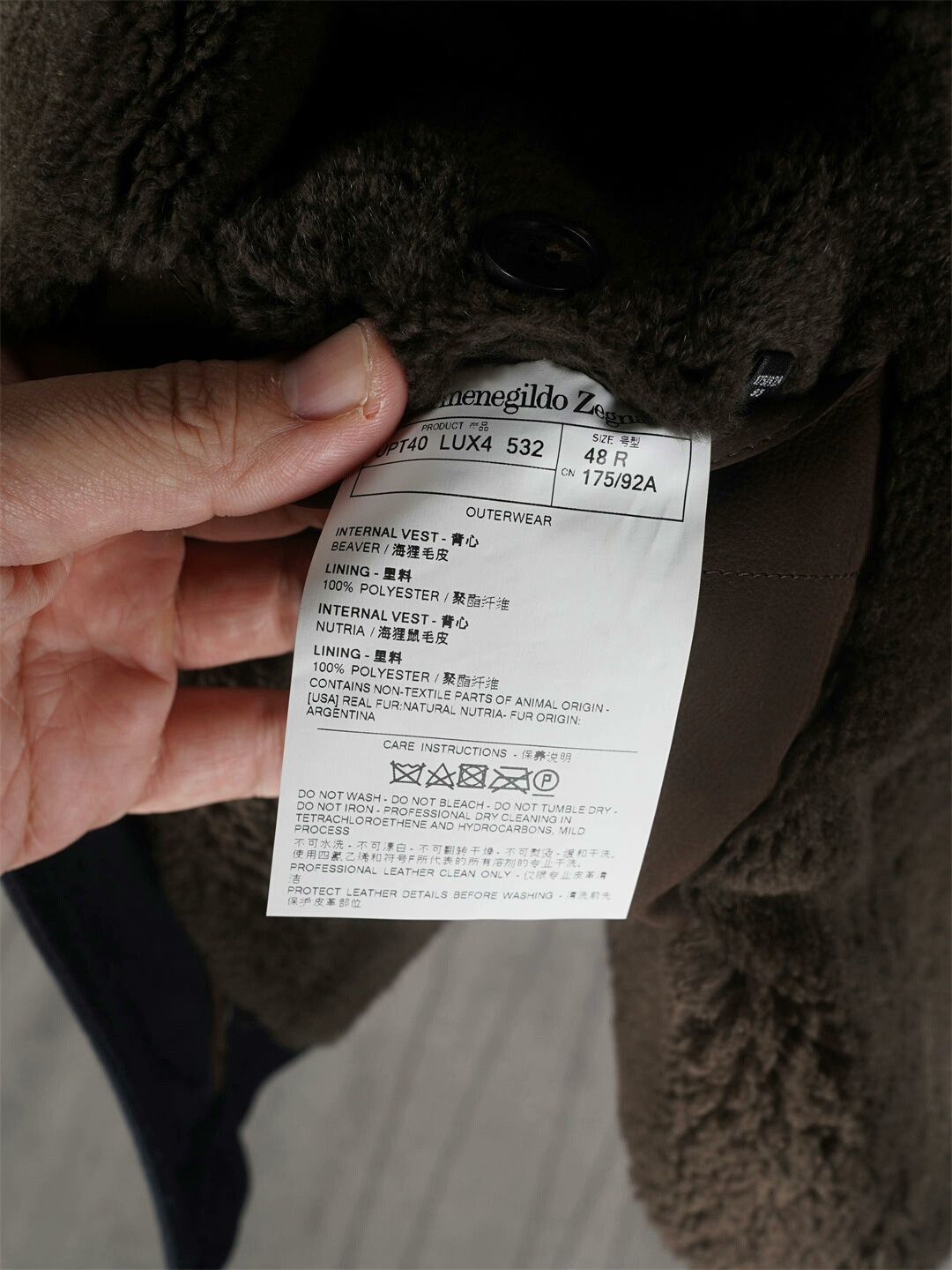 Ermenegildo Zegna ZEGNA HLS Fur Coat for Sale Size US M / EU 48-50 / 2 - 8 Thumbnail