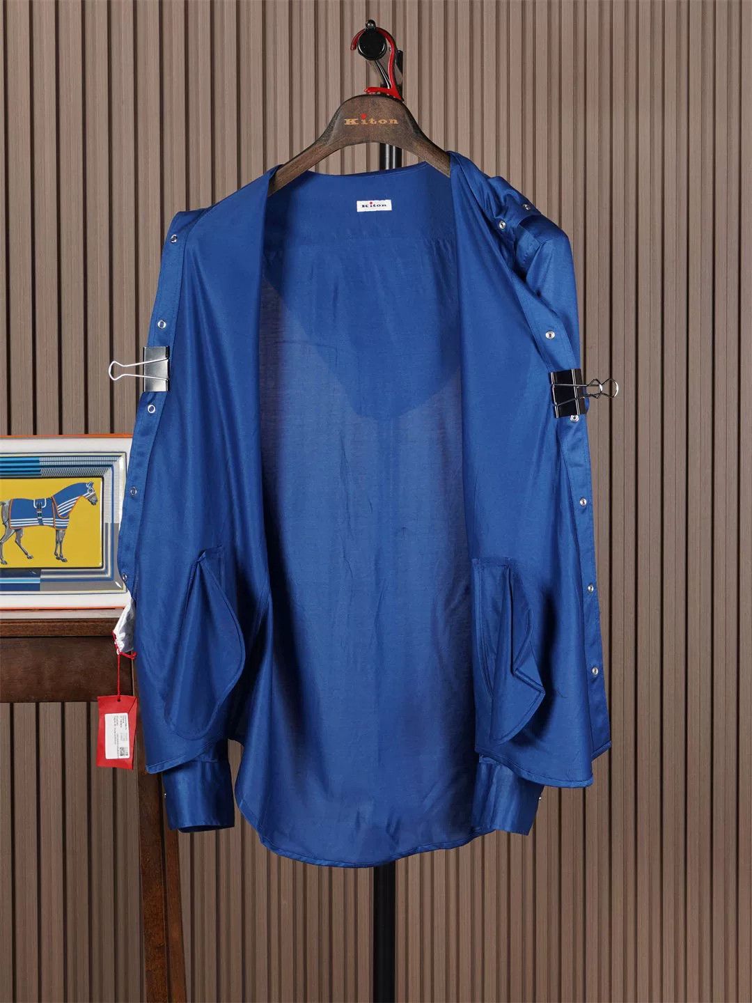 Kiton Kiton Blue Cotton Hooded Jacket Size US S / EU 44-46 / 1 - 3 Thumbnail
