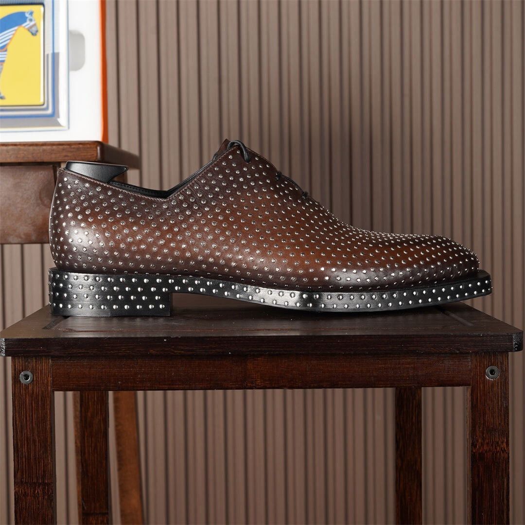 Berluti Berluti Studded Wholecut Oxford Shoes Size US 7 / EU 40 - 4 Thumbnail